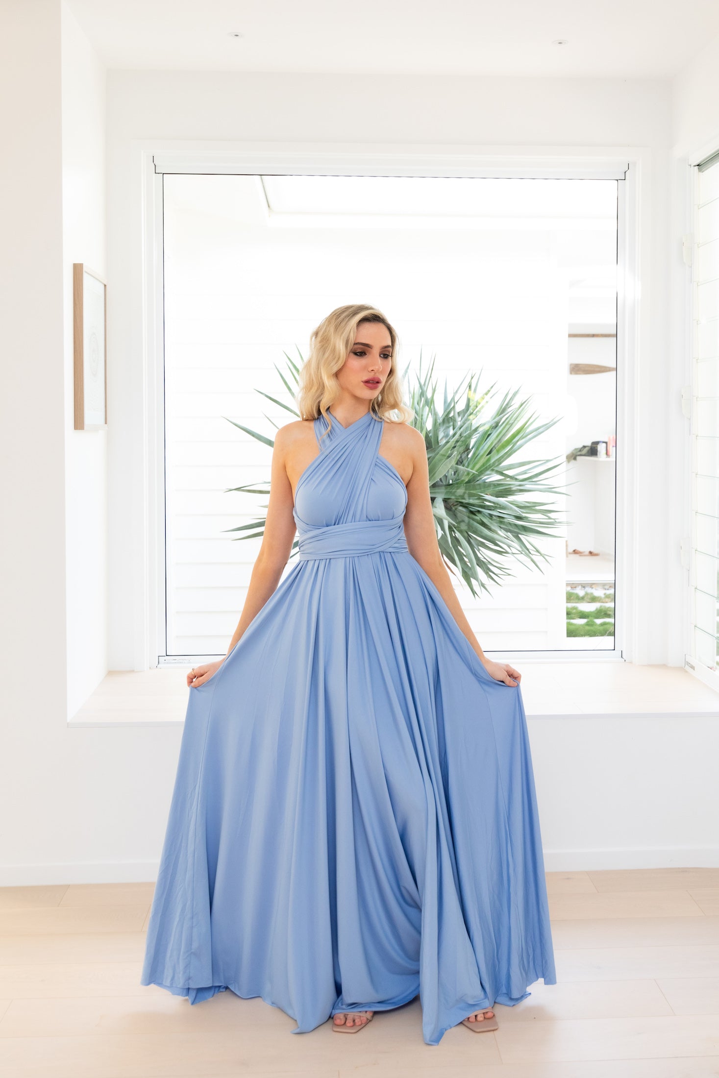 Dusty Blue Infinity Gown