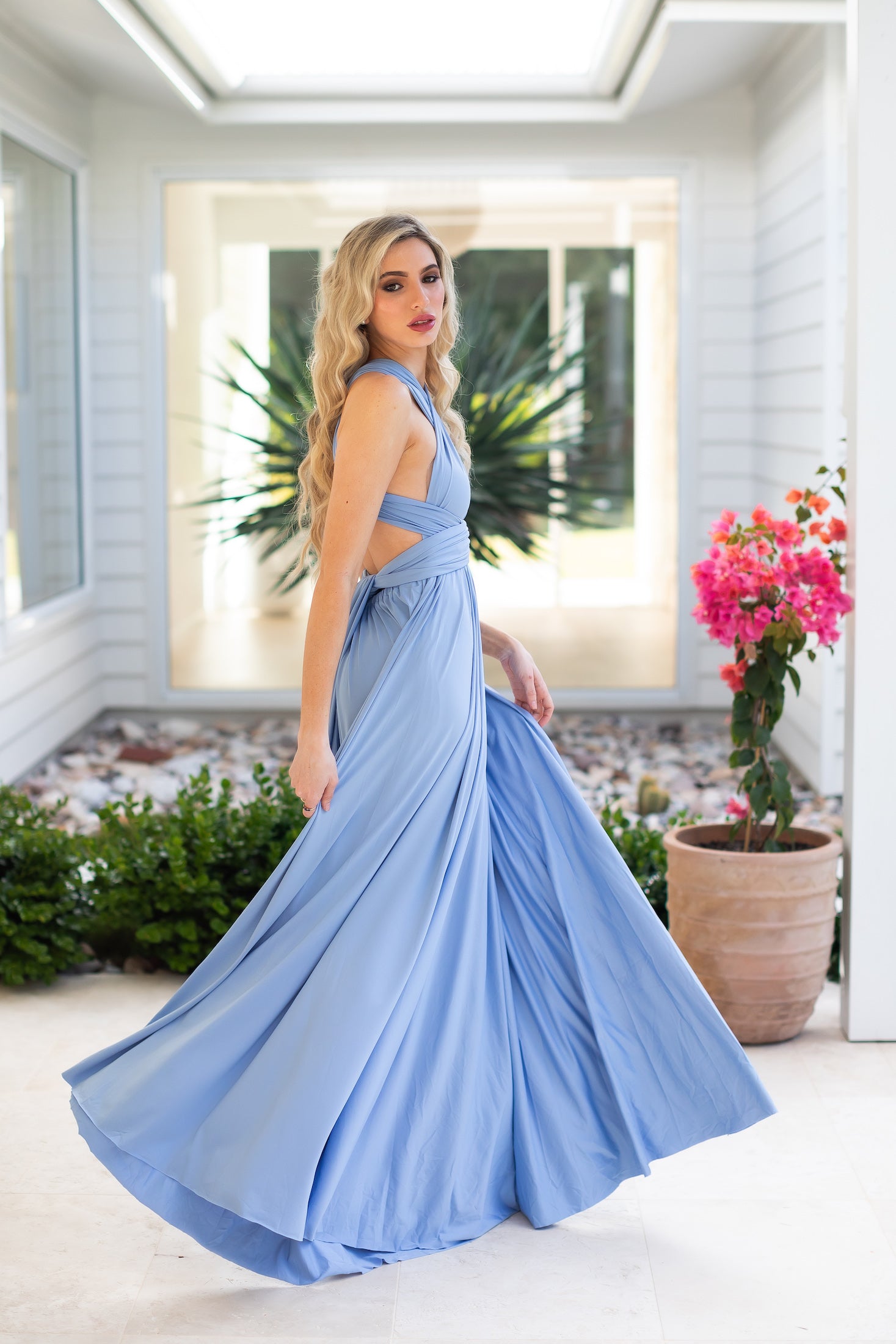 Dusty Blue Infinity Gown