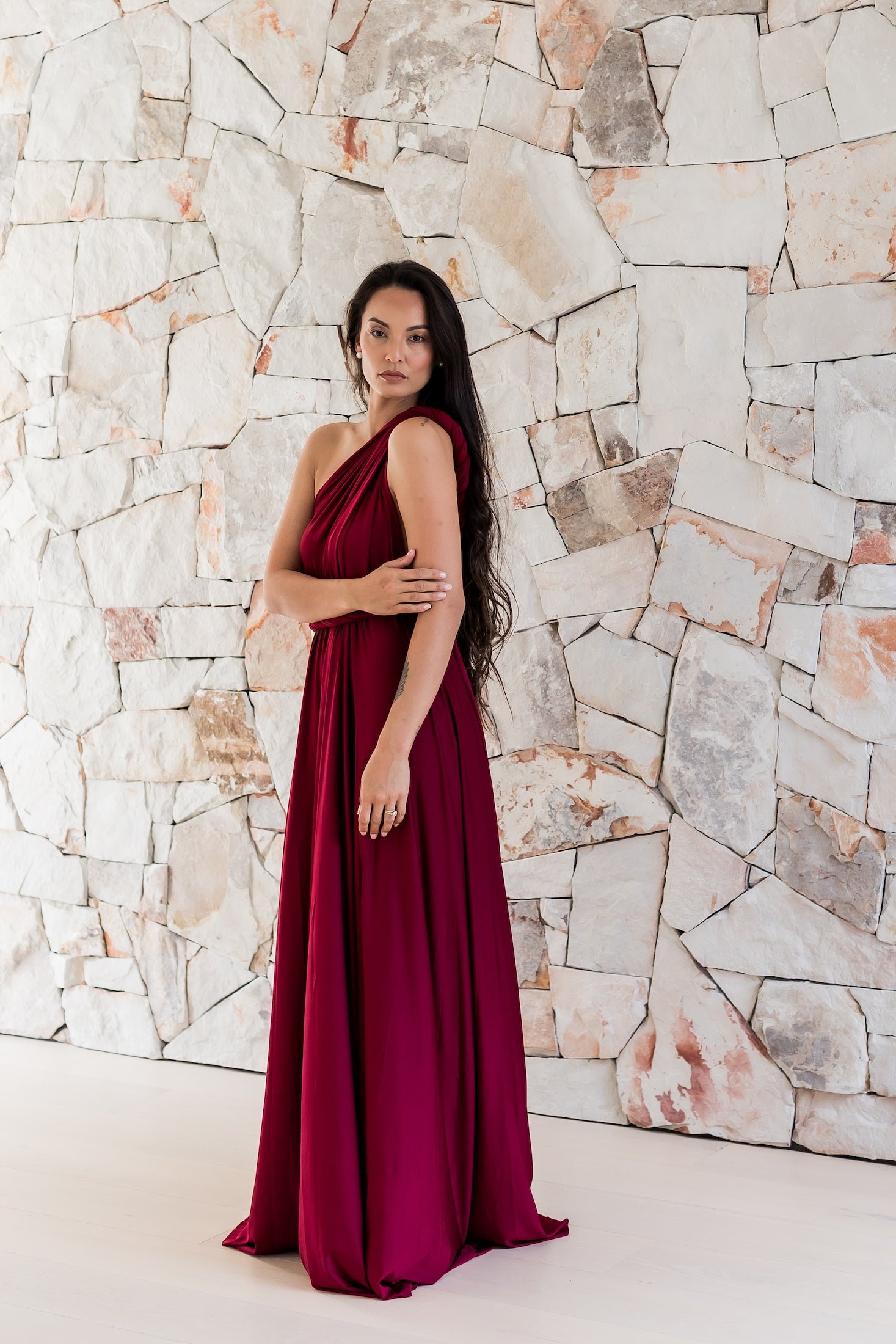 Wine Red Infinity Gown FINAL SALE - The Gown House