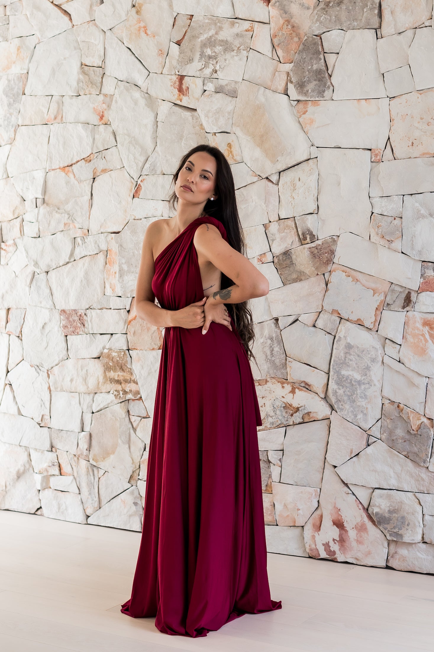 Wine Red Infinity Gown FINAL SALE - The Gown House