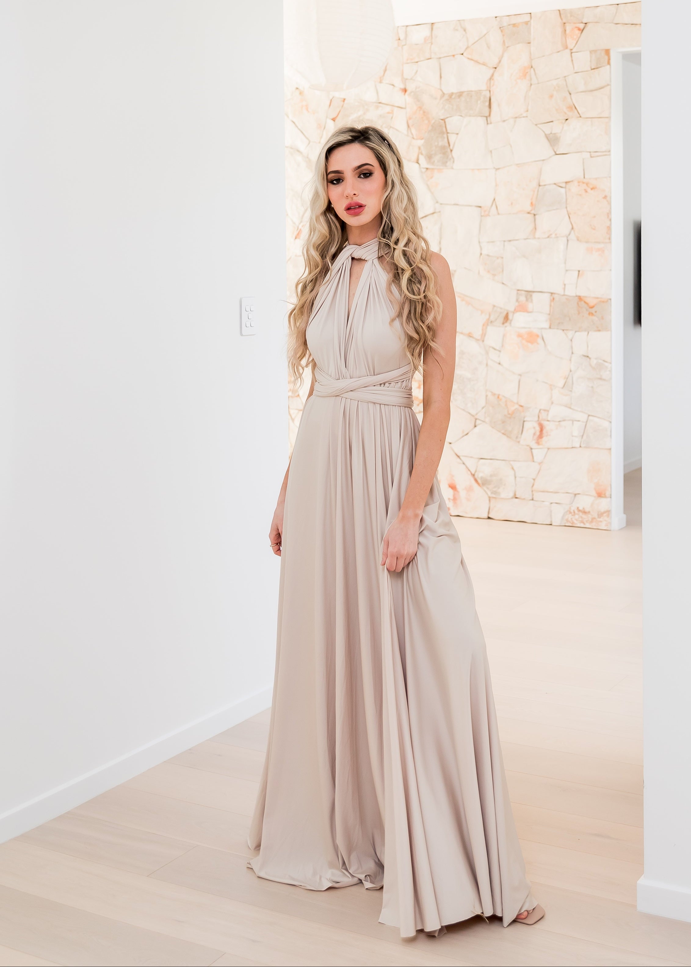 Champagne Classic Infinity Gown PRE ORDER