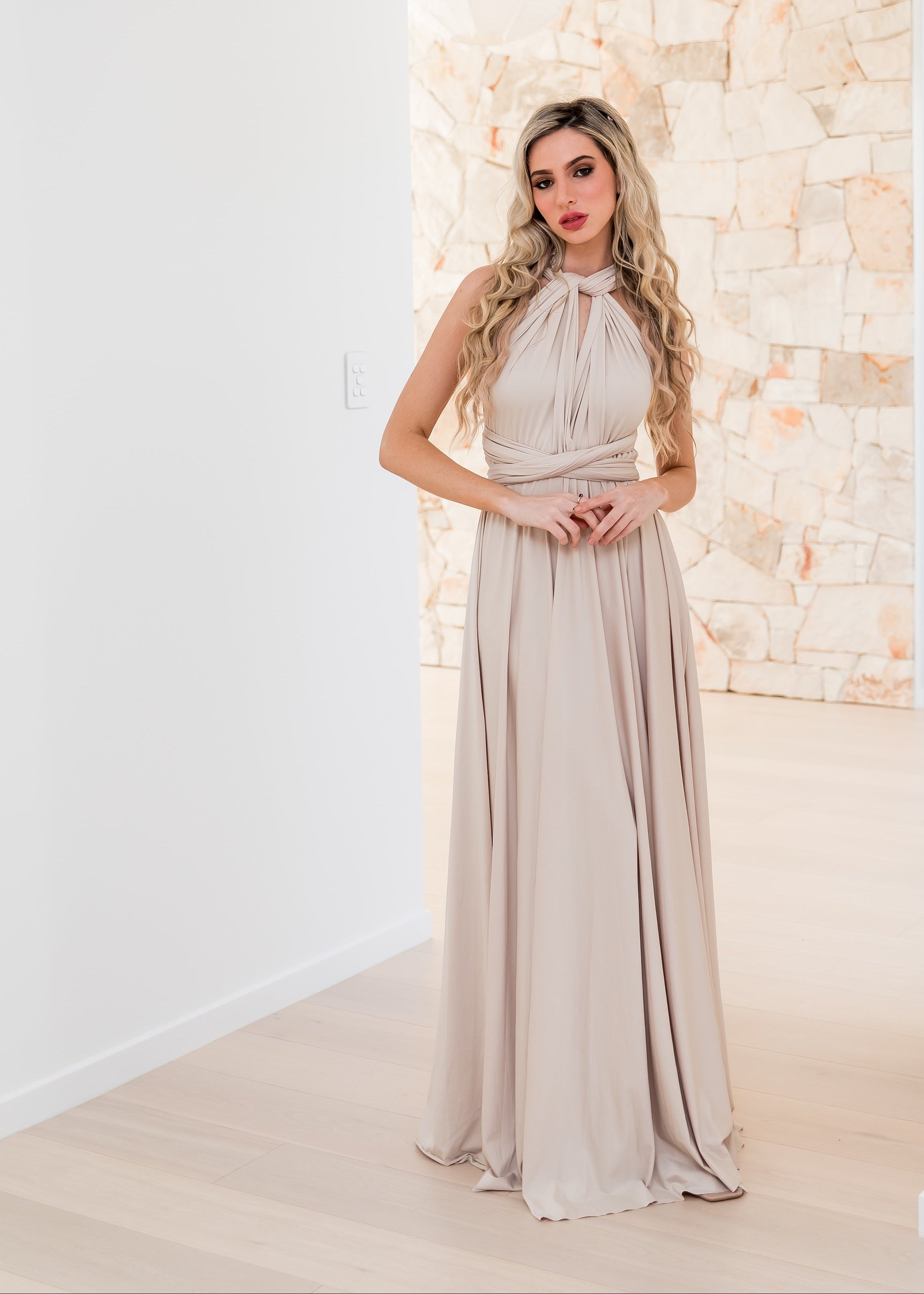 Champagne Classic Infinity Gown PRE ORDER