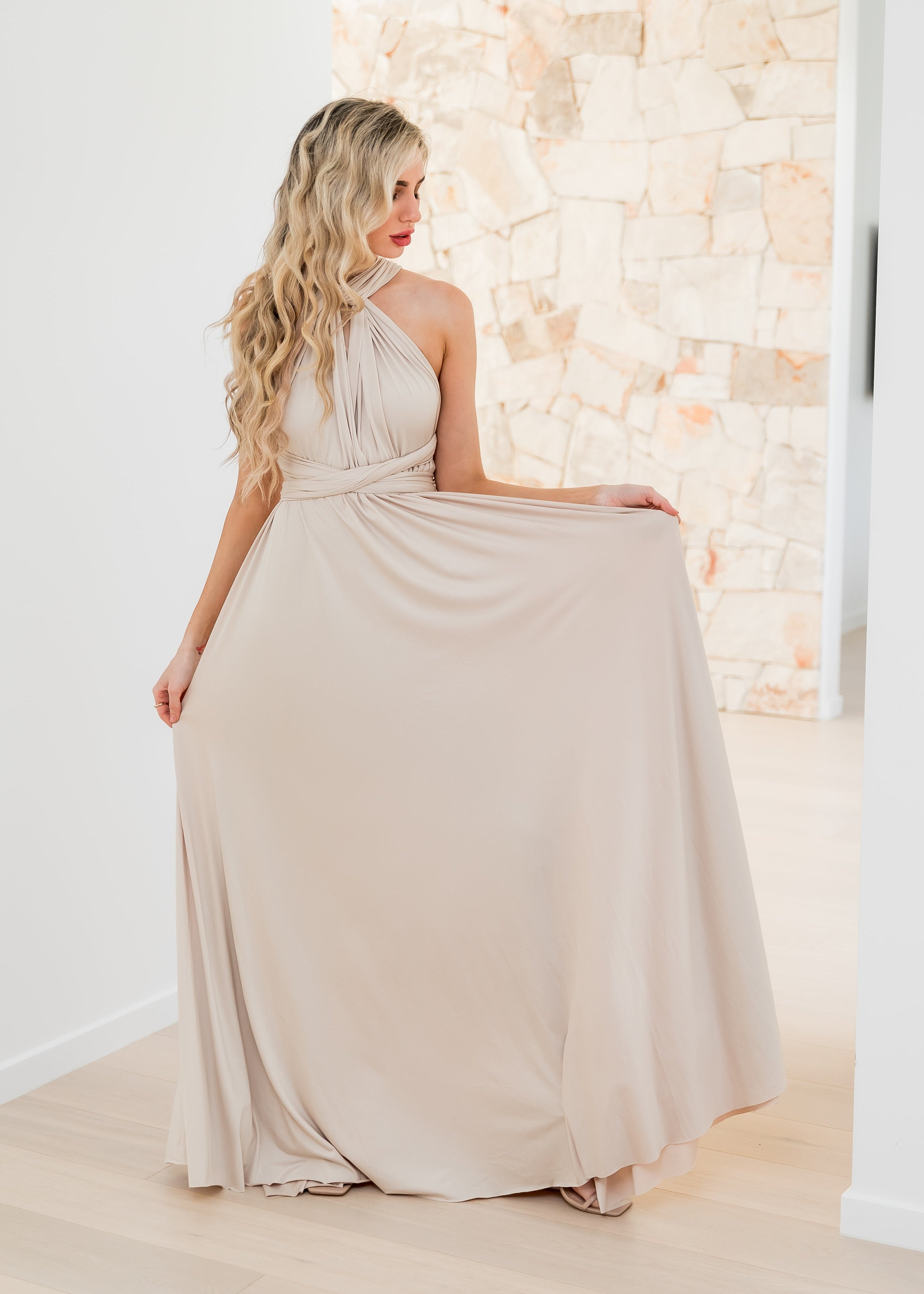 Champagne Classic Infinity Gown PRE ORDER