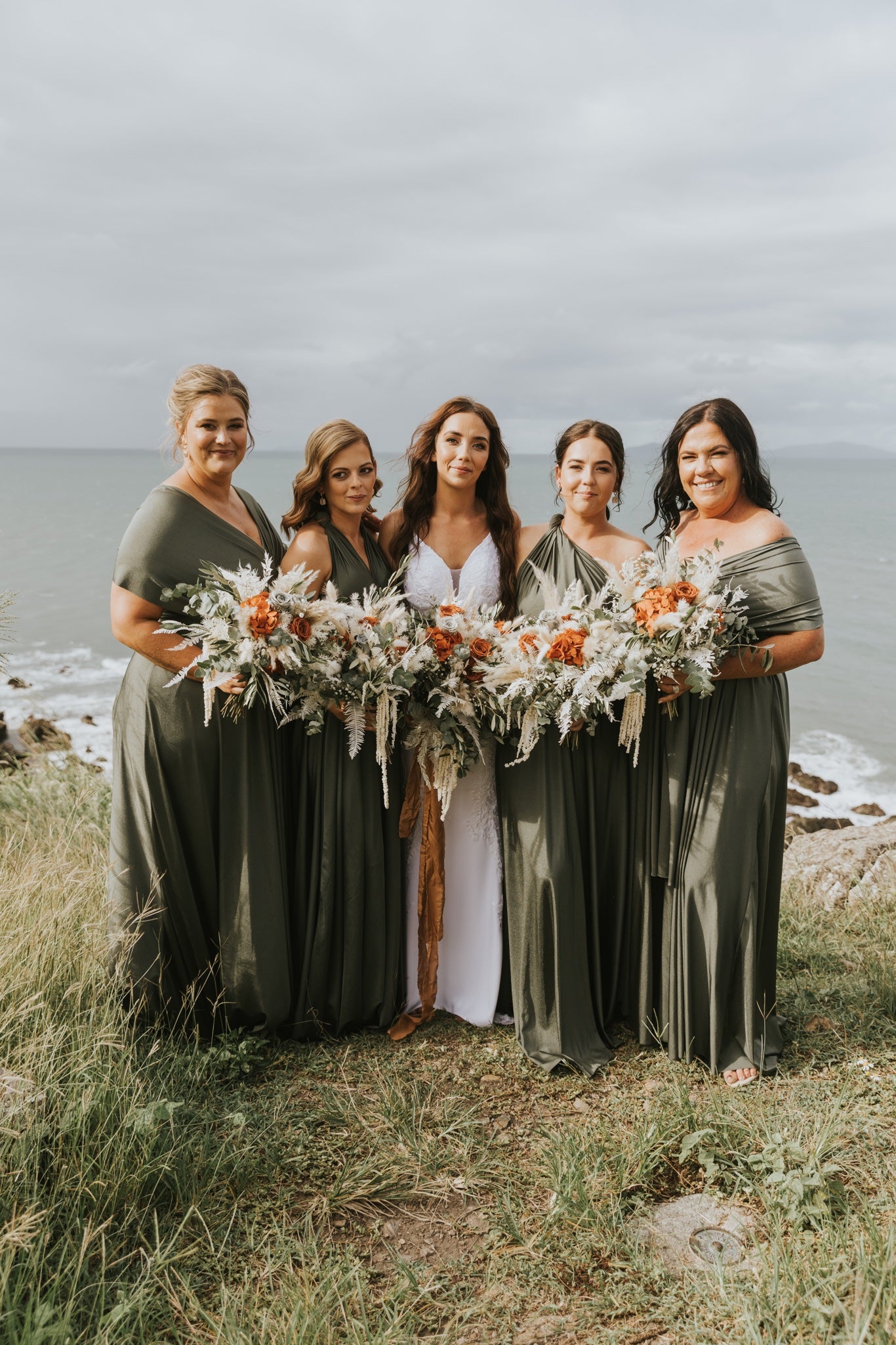 Olive Luxe Satin Infinity Gown - The Gown House 