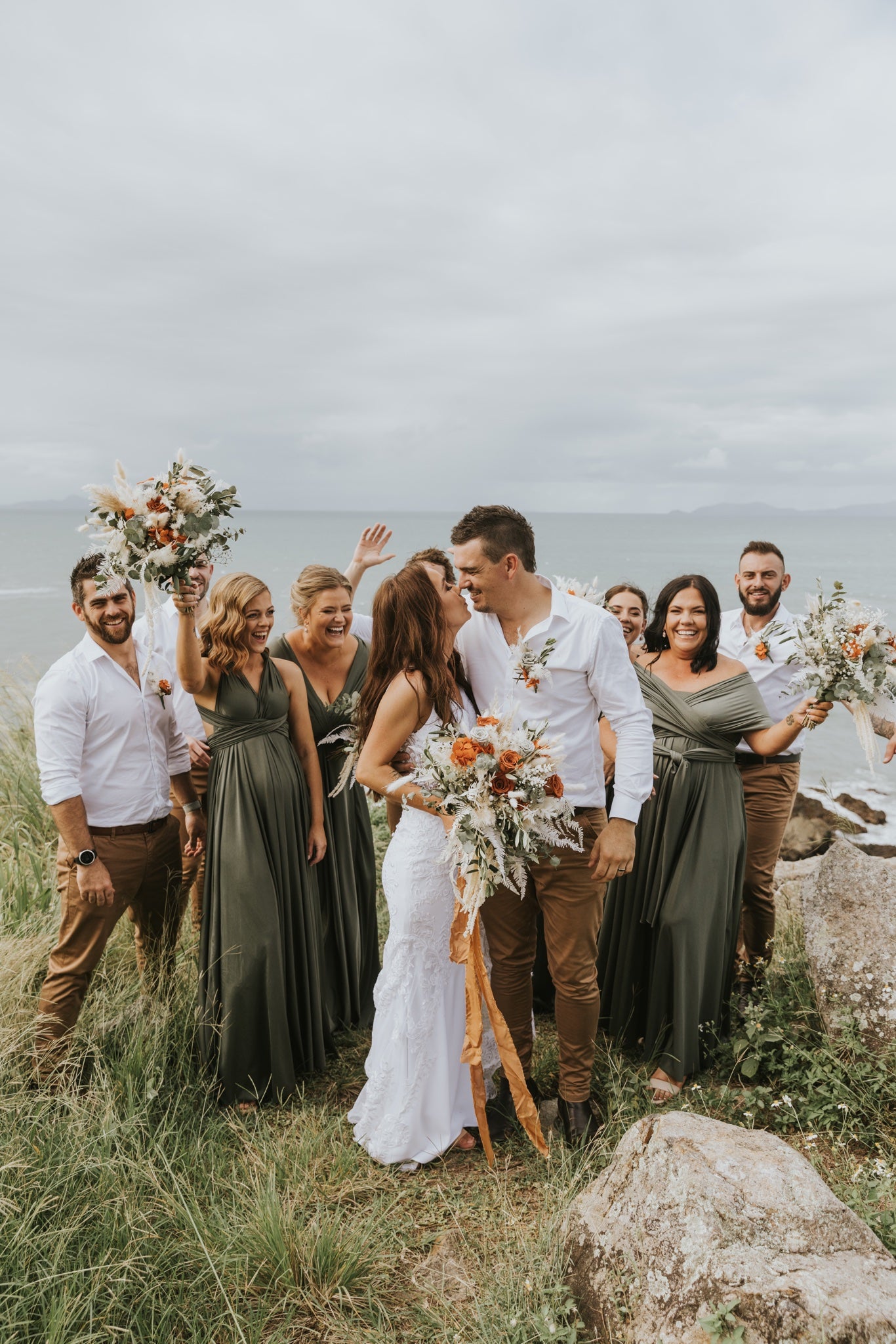 Olive Luxe Satin Infinity Gown - The Gown House 