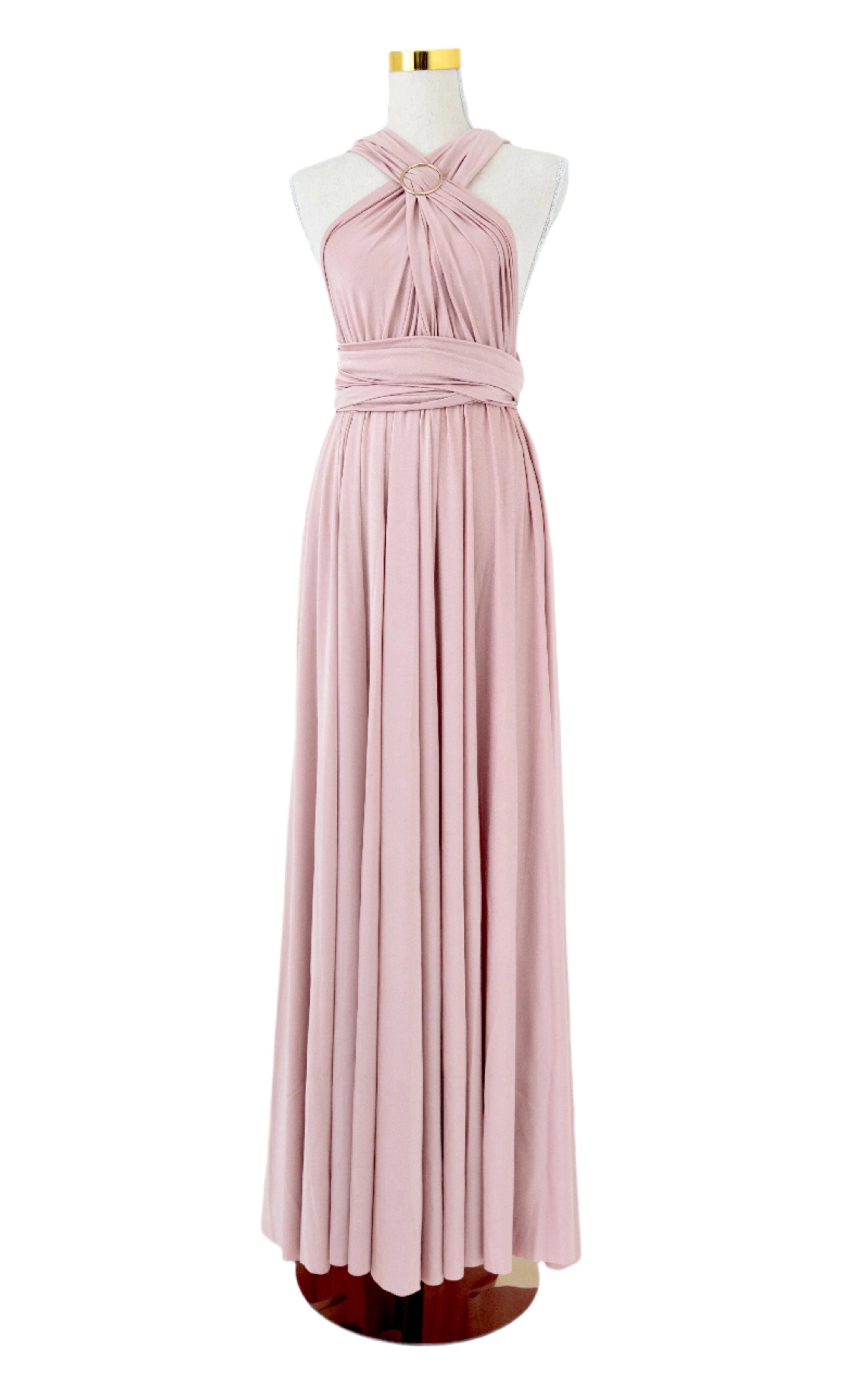 Luxe Satin Infinity Gown in Blush Pink
