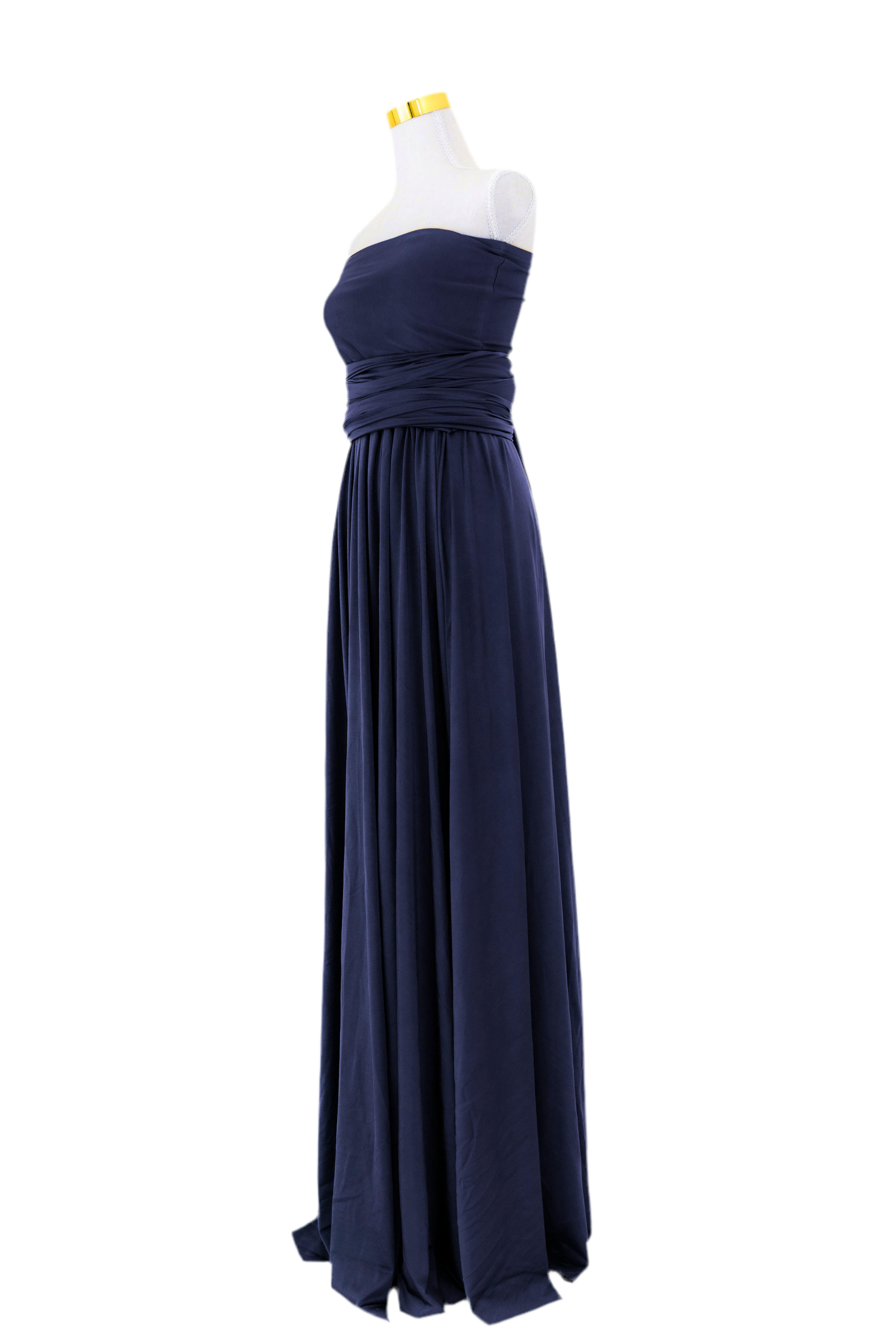 Luxe Satin Infinity Gown in Navy