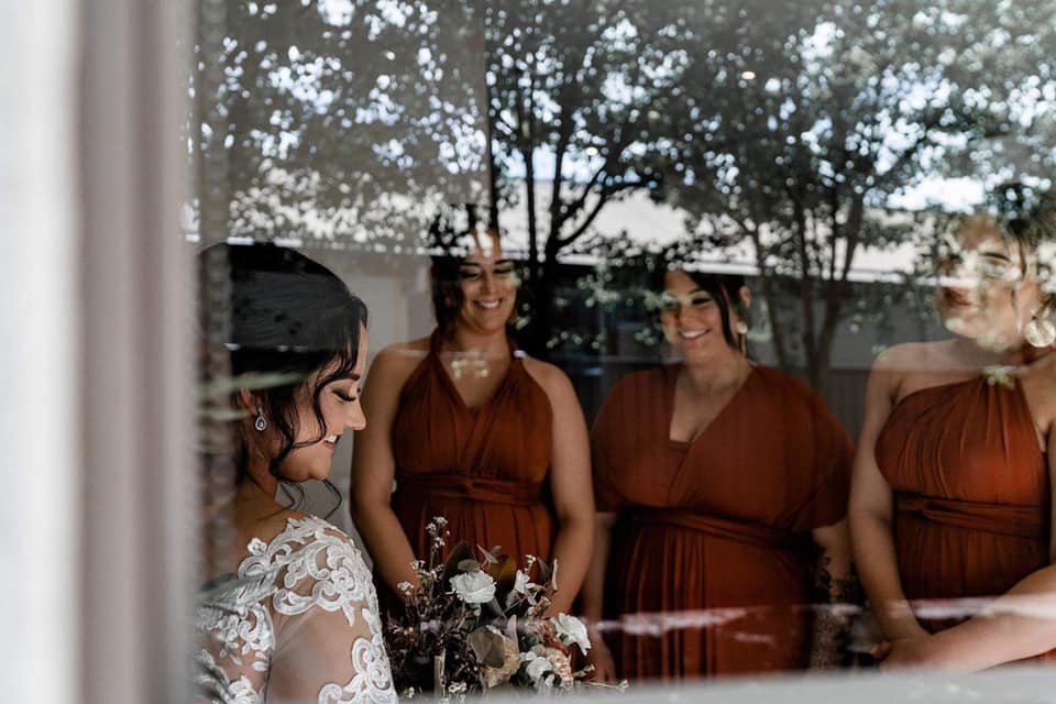 Luxe Satin Infinity Gown in Rust