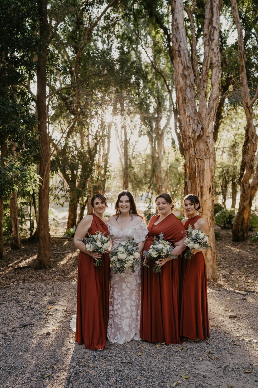 Luxe Satin Infinity Gown in Rust