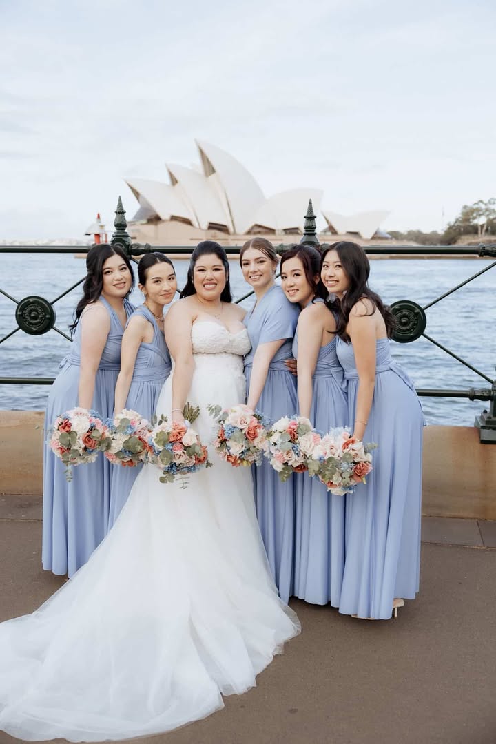 Dusty Blue Infinity Gown - The Gown House 