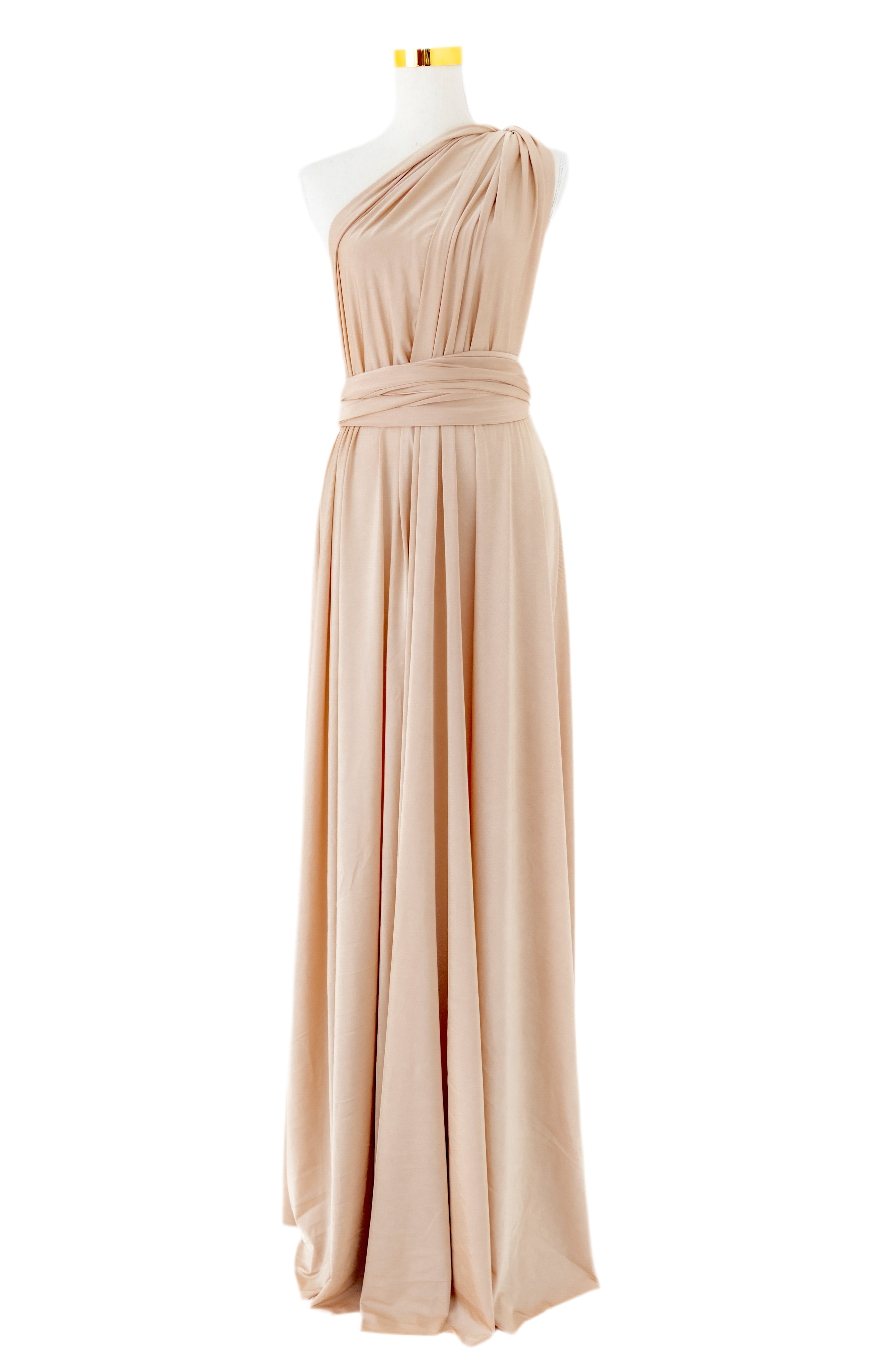 Luxe Satin Infinity Gown in Champagne