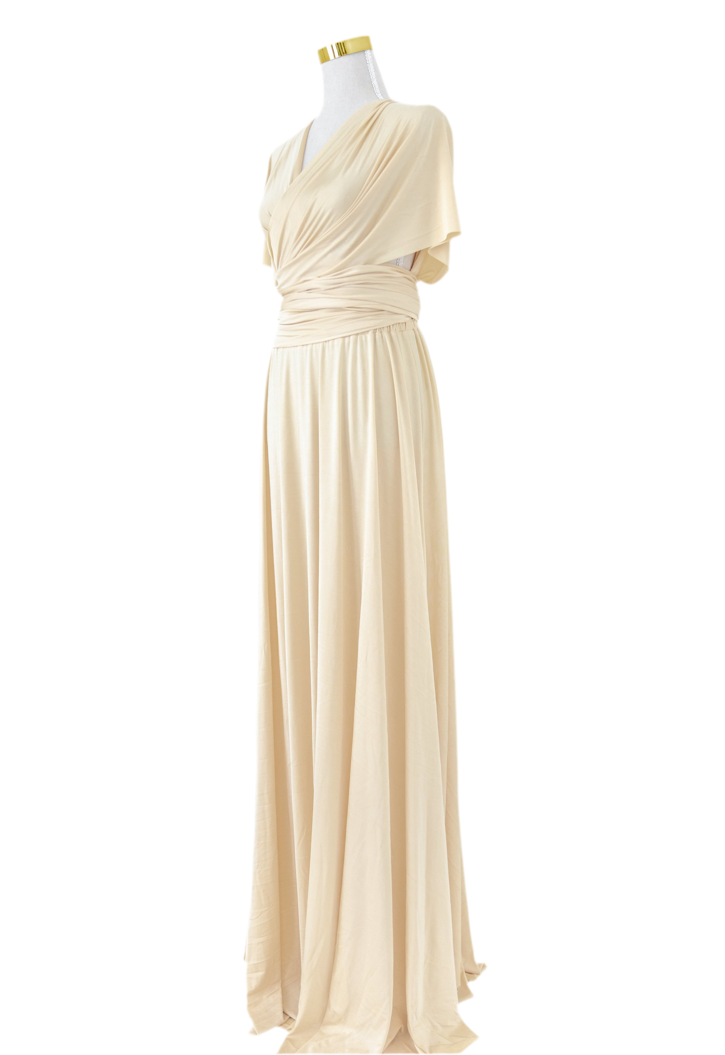 Luxe Satin Infinity Gown in Lemon