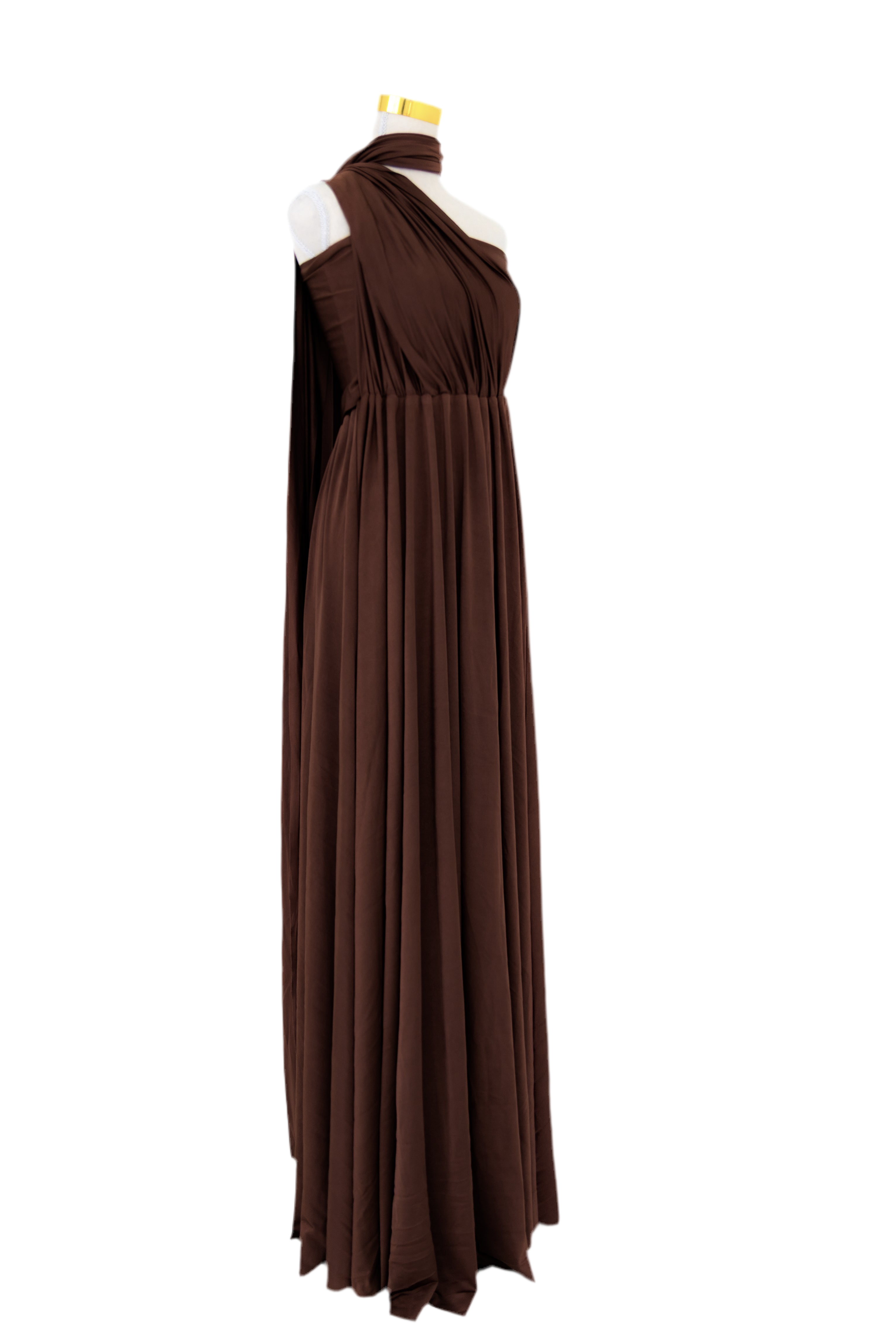 Luxe Satin Infinity Gown in Chocolate