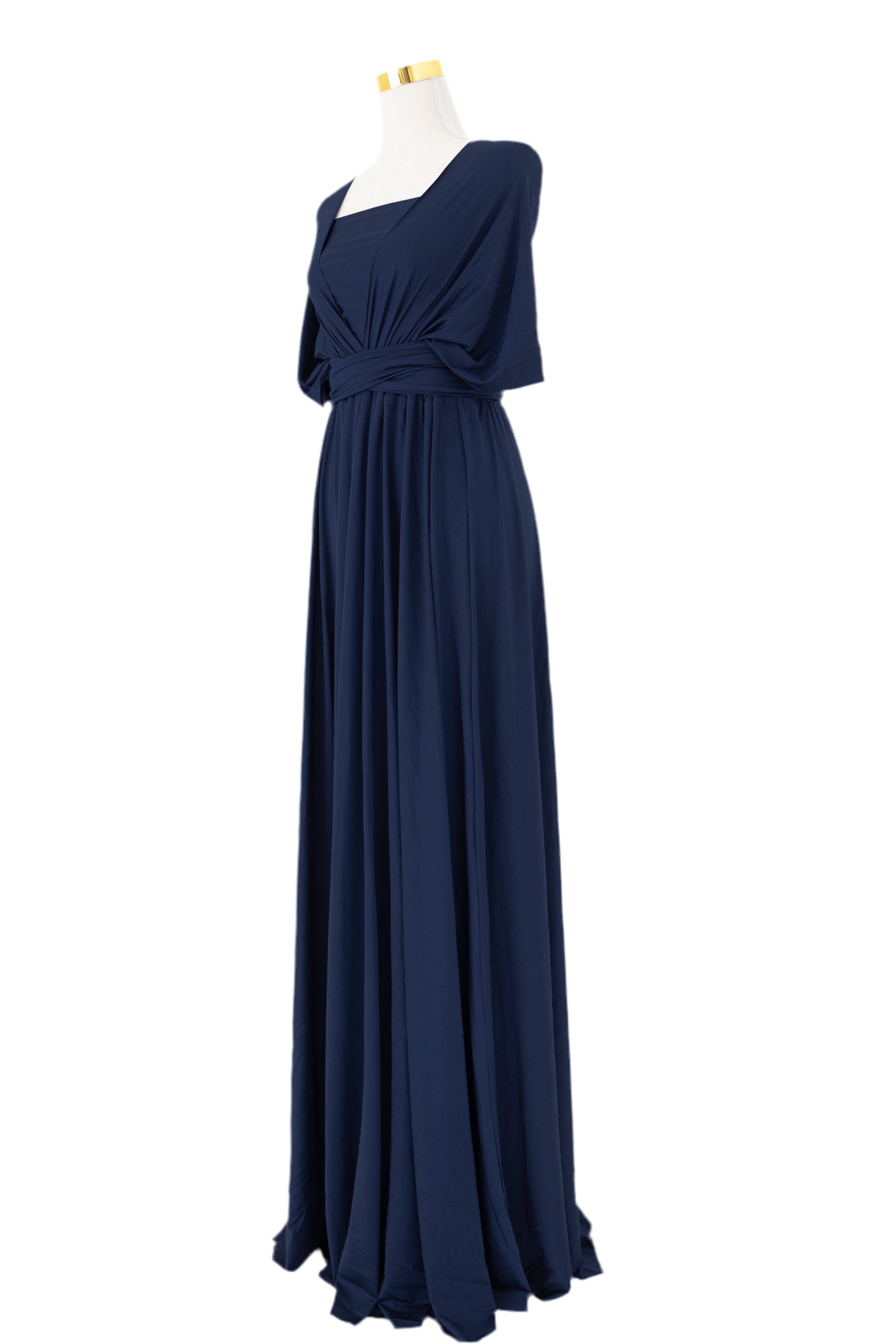 Luxe Satin Infinity Gown in Navy