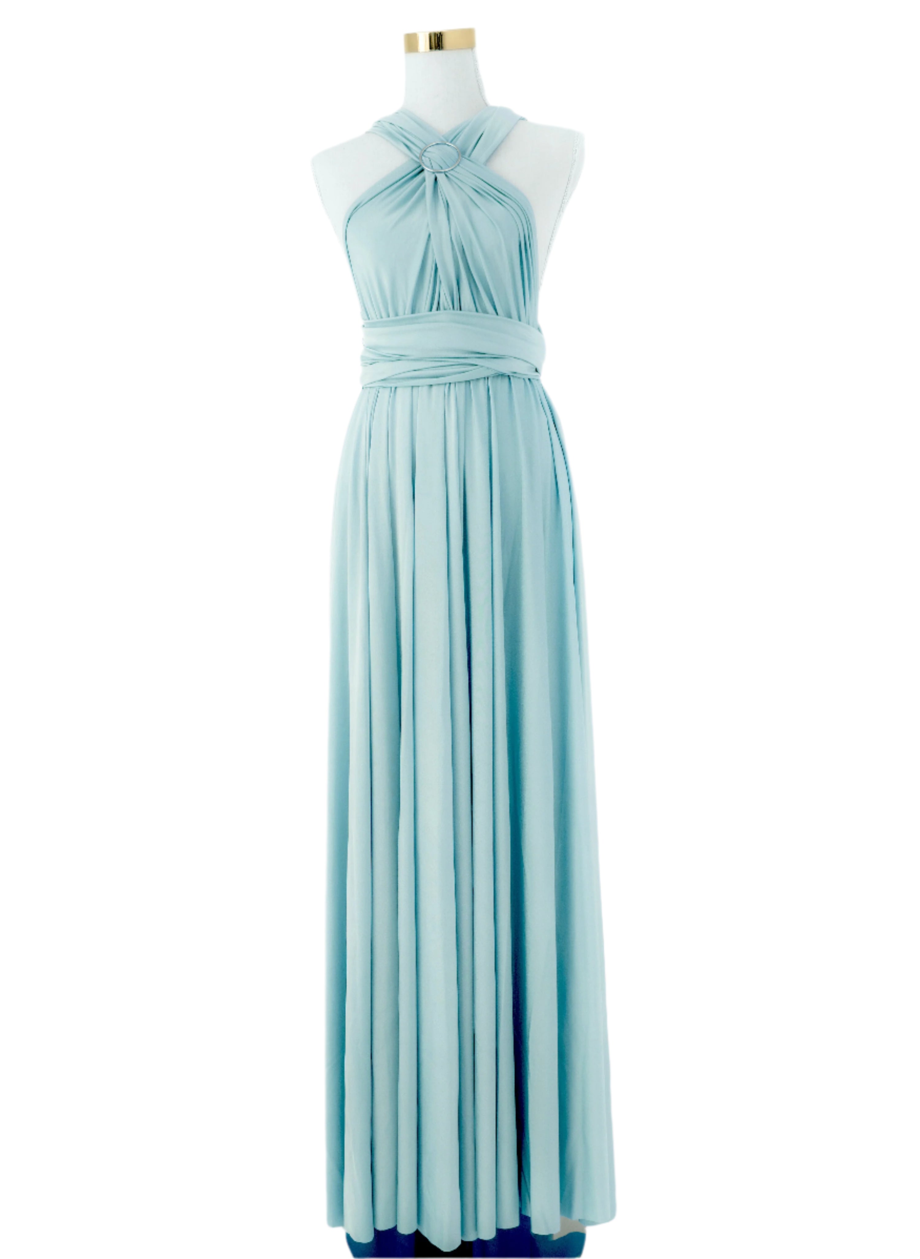 Satin Infinity Gown in Blue FINAL SALE