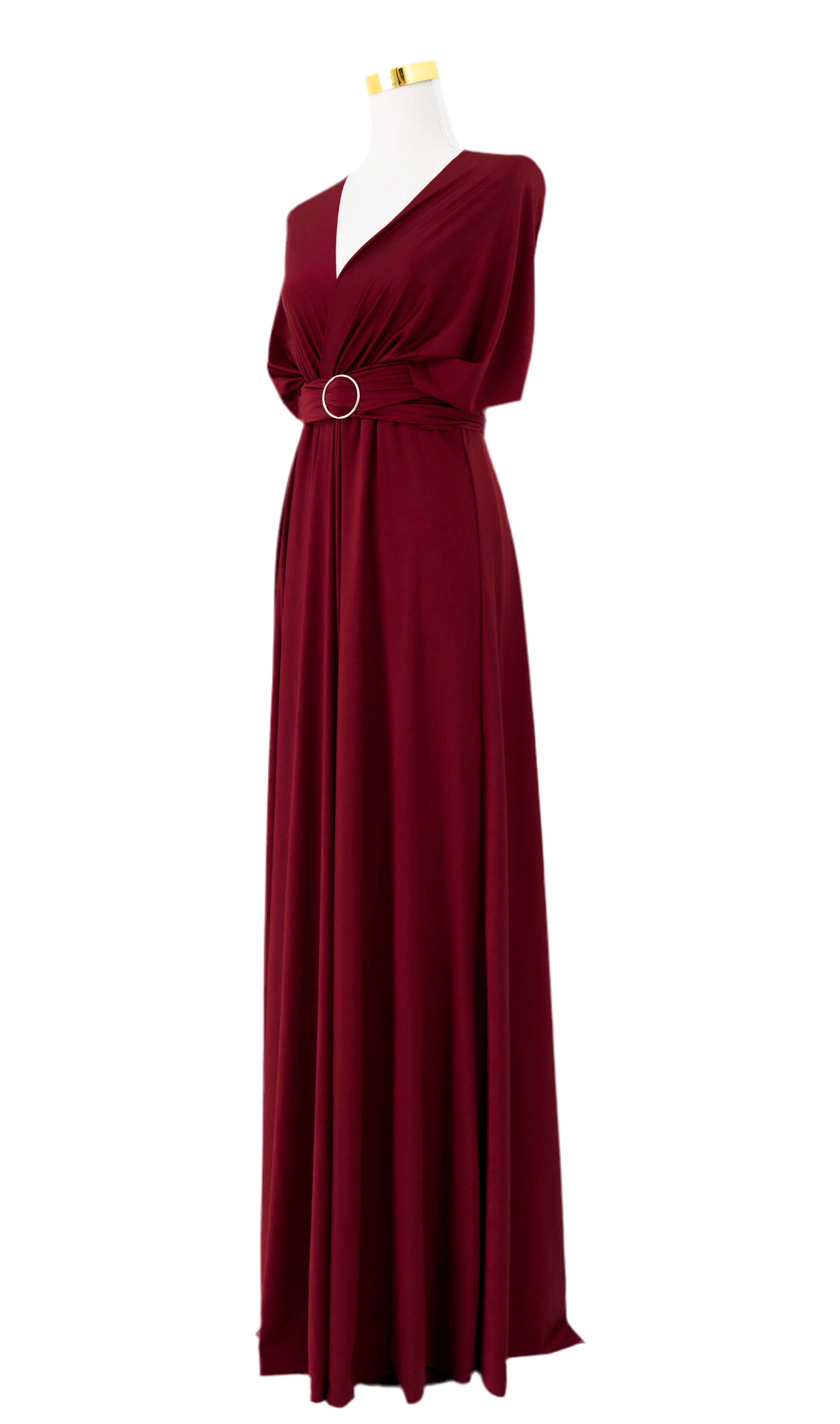 Luxe Satin Infinity Gown in Burgundy