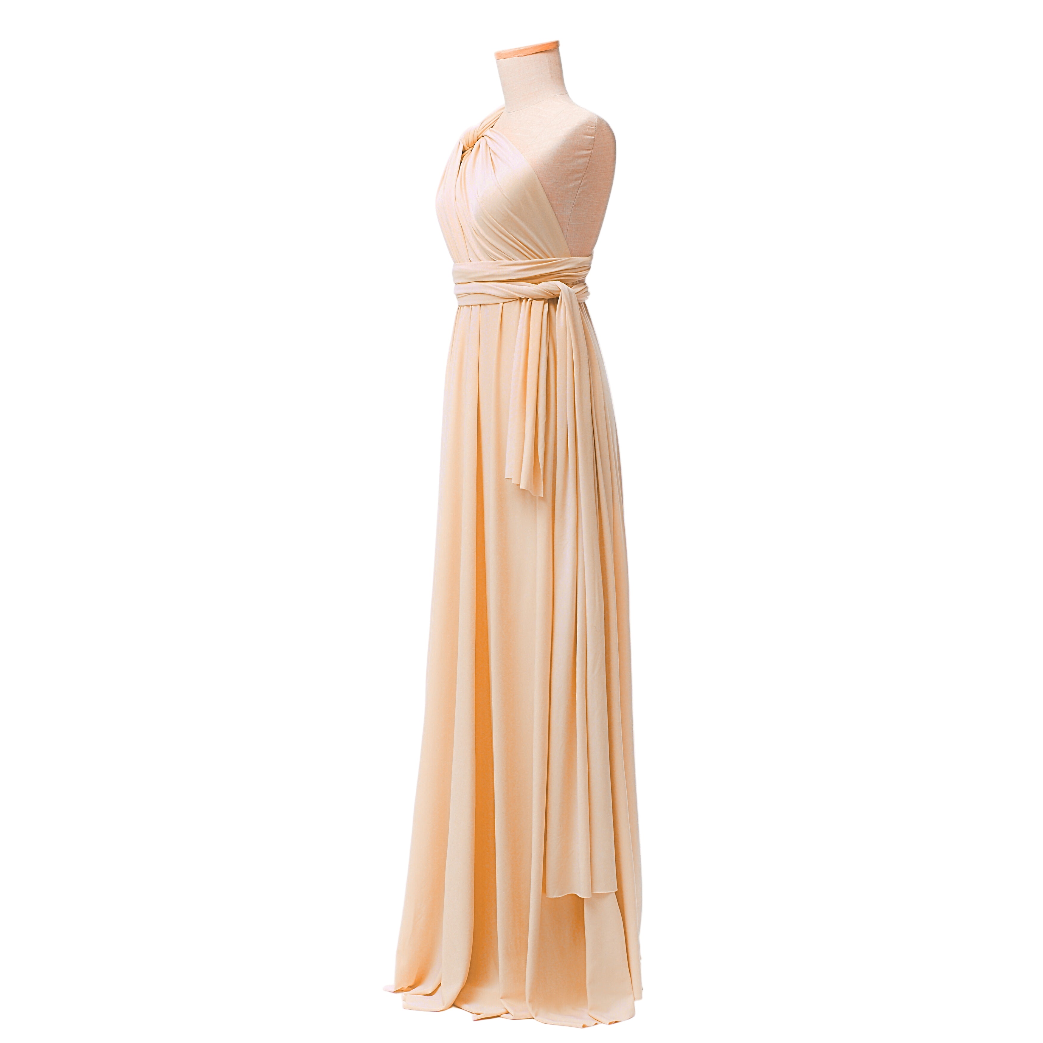 Luxe Satin Infinity Gown in Lemon Yellow