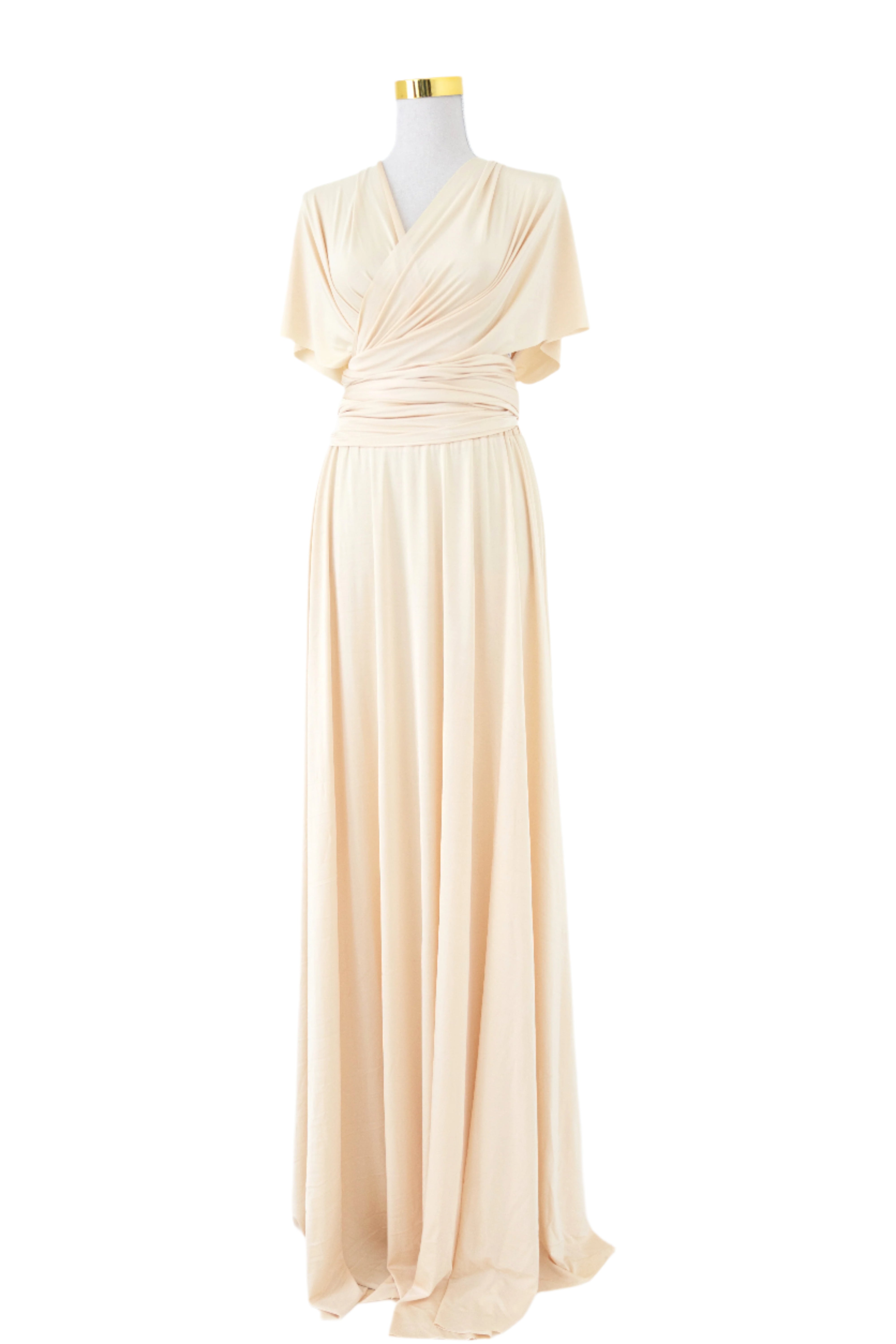 Luxe Satin Infinity Gown in Lemon