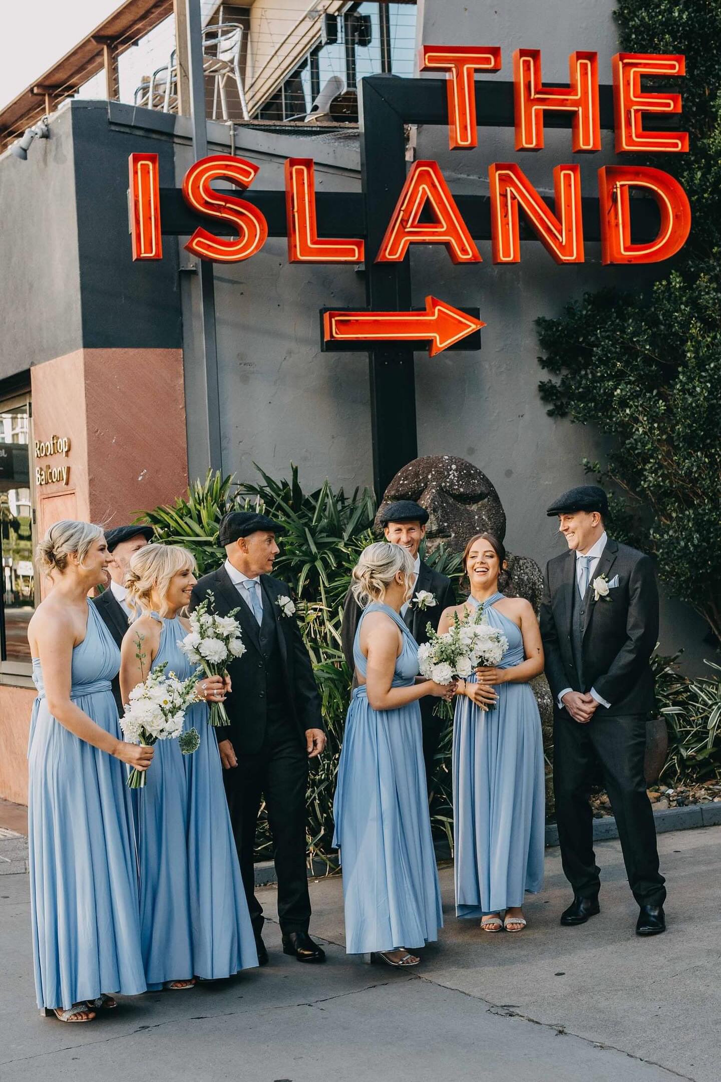 Dusty Blue Classic Infinity Gown - The Gown House 