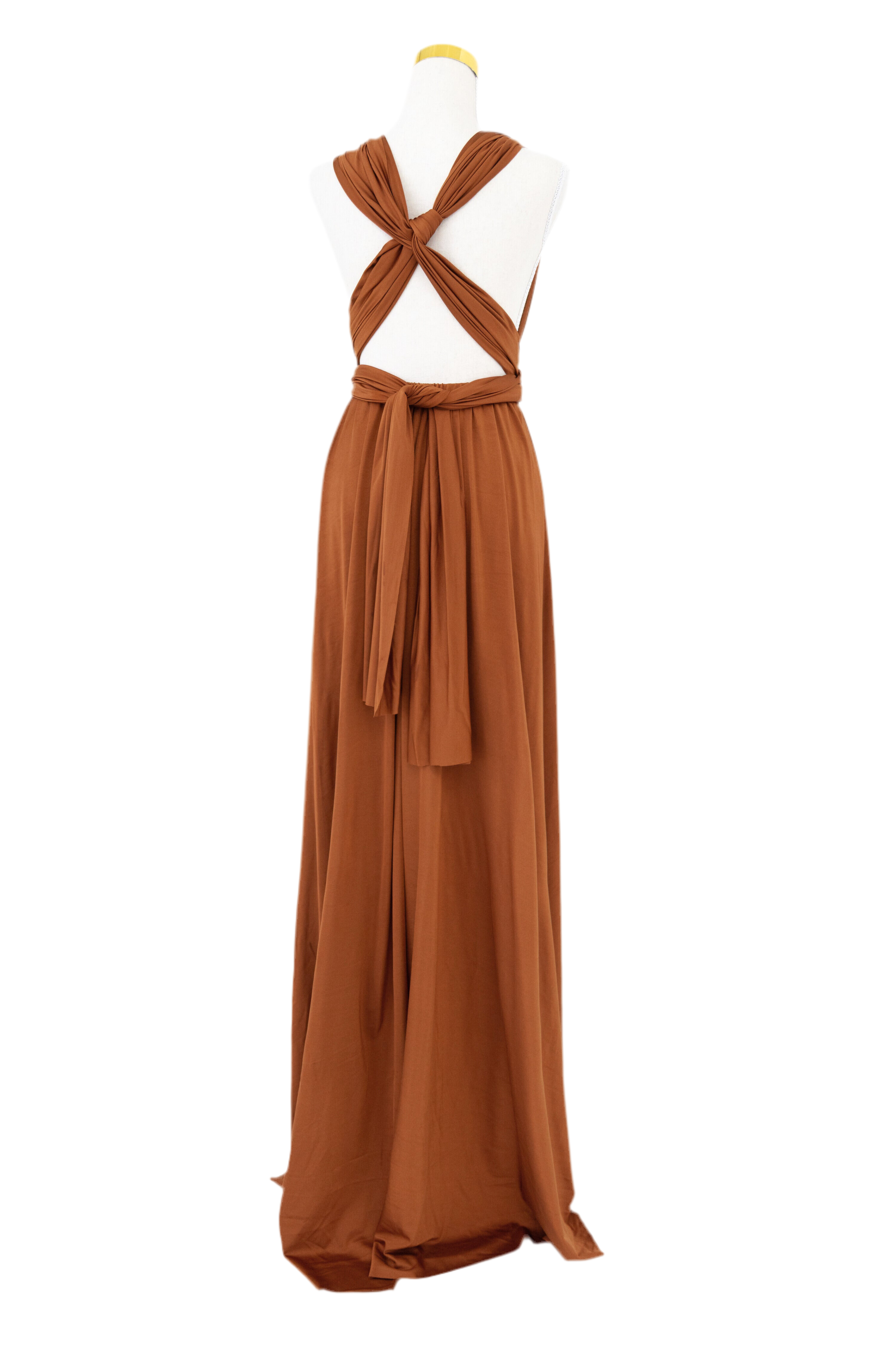 Luxe Satin Infinity Gown in Rust
