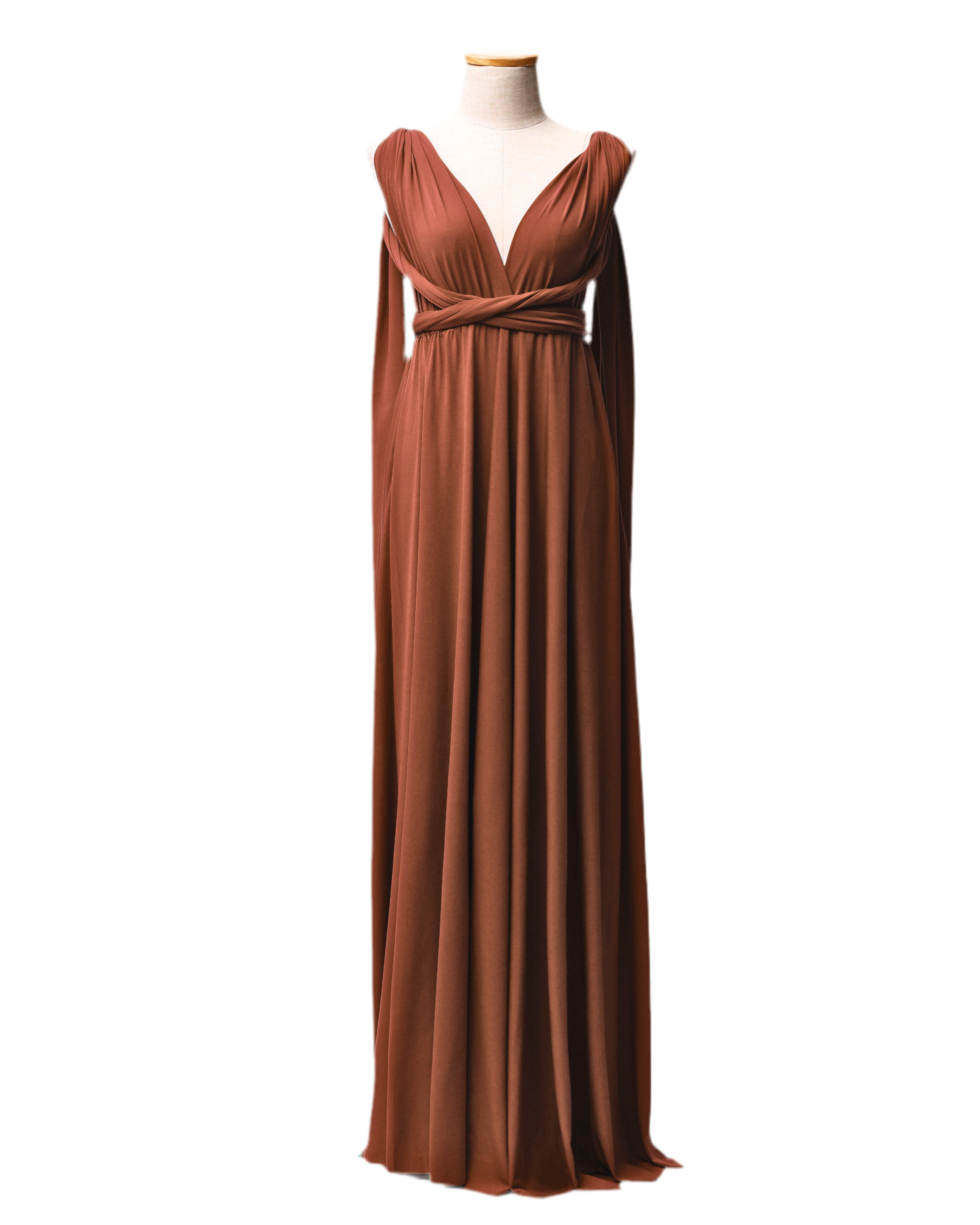 Luxe Satin Infinity Gown in Rust