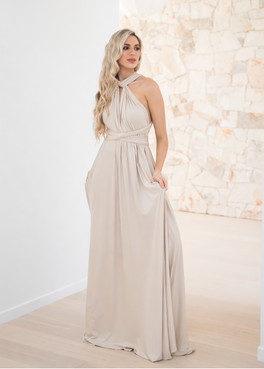 Champagne Infinity Gown - The Gown House 