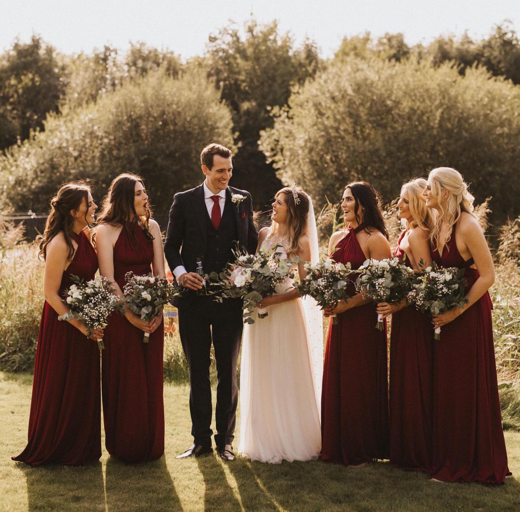 Burgundy Infinity Gown - The Gown House 