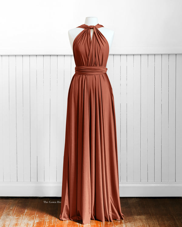 Luxe Satin Copper Infinity Gown FINAL SALE