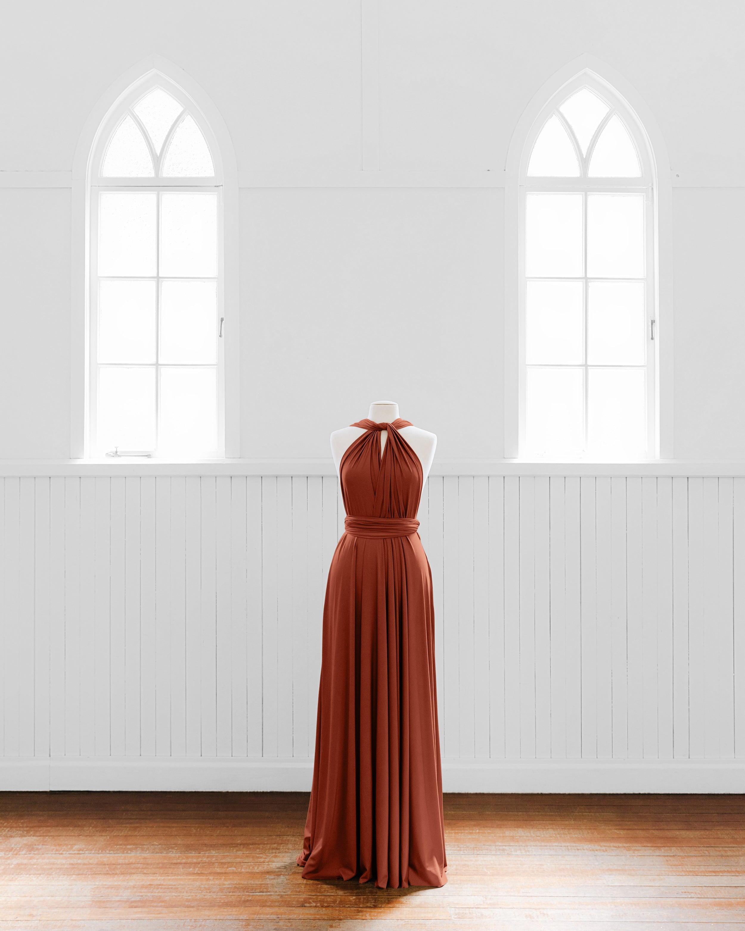 Copper Luxe Satin Infinity Gown - The Gown House 