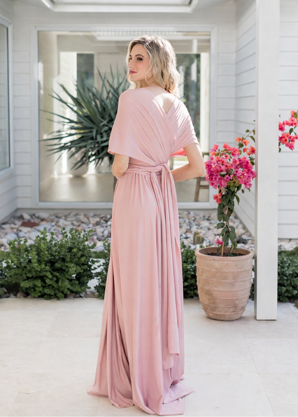 Blush Pink Classic Infinity Gown - The Gown House 