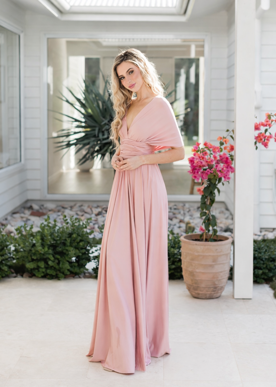 Blush Pink Classic Infinity Gown - The Gown House 