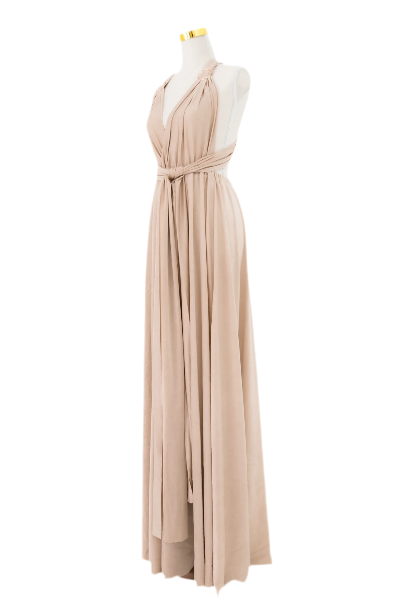 Luxe Satin Infinity Gown in Champagne