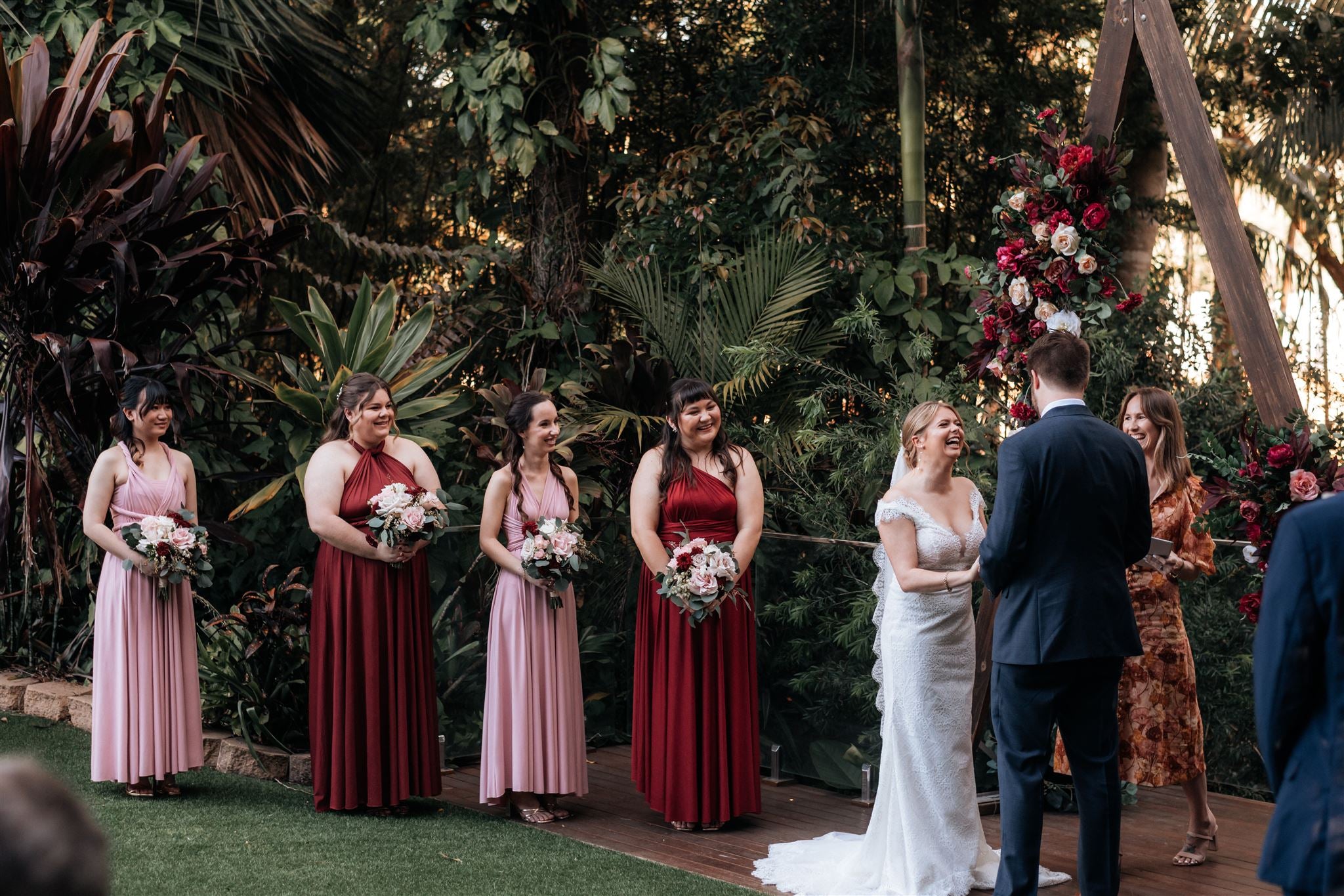 Burgundy Infinity Gown - The Gown House 