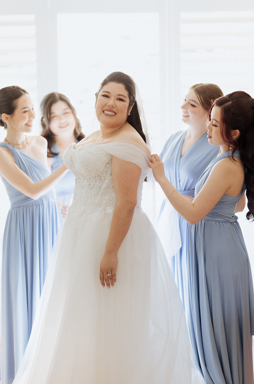 Dusty Blue Classic Infinity Gown - The Gown House 