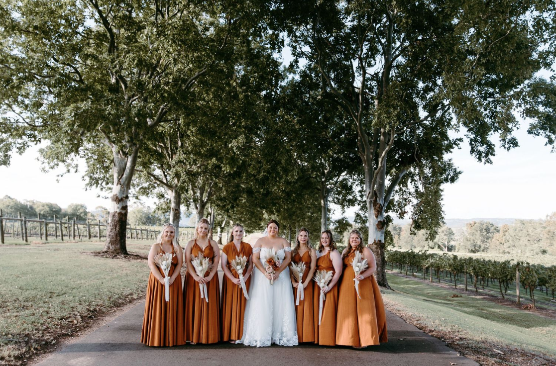 Copper Luxe Satin Infinity Gown - The Gown House 