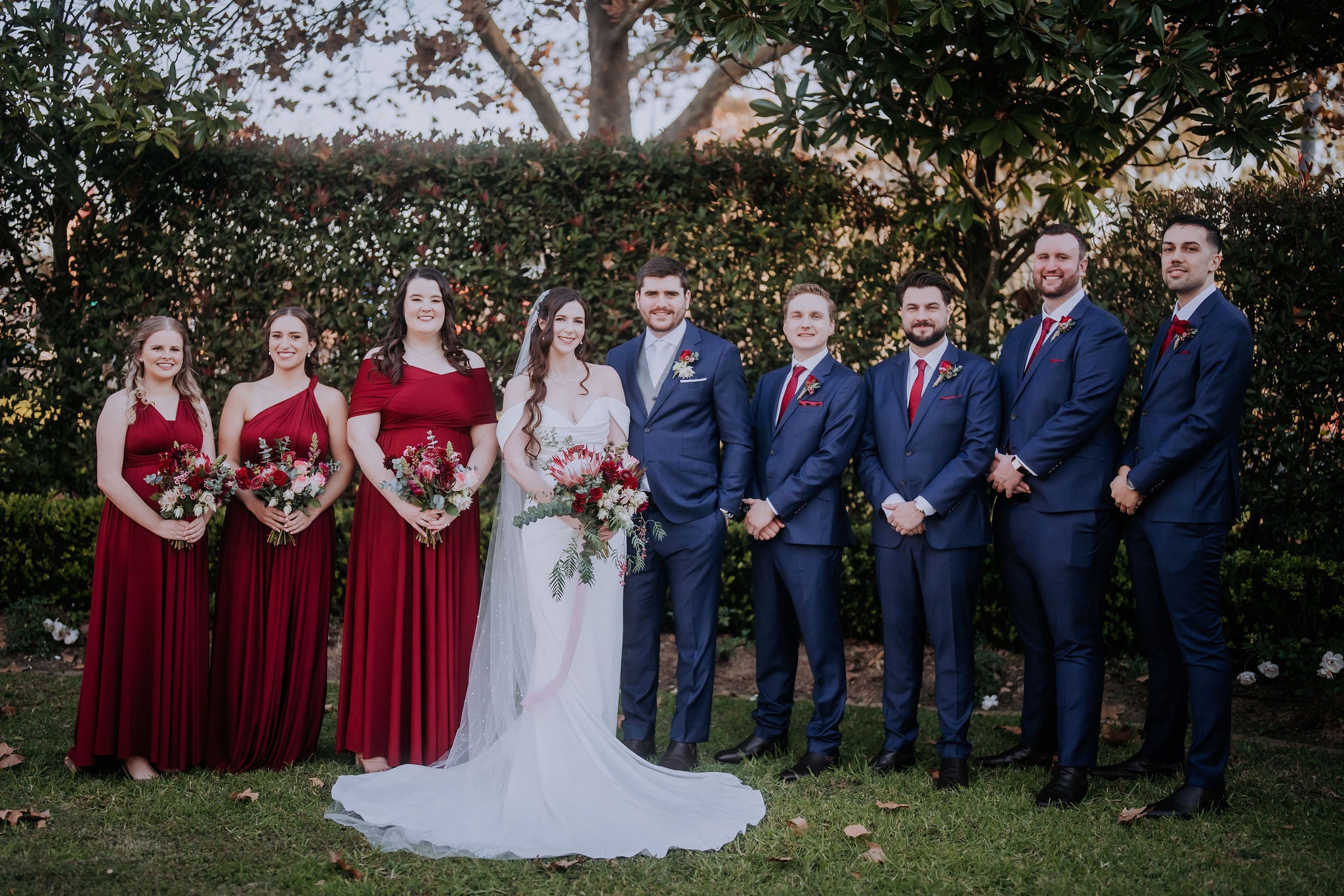 Burgundy Luxe Satin Infinity Gown - The Gown House 