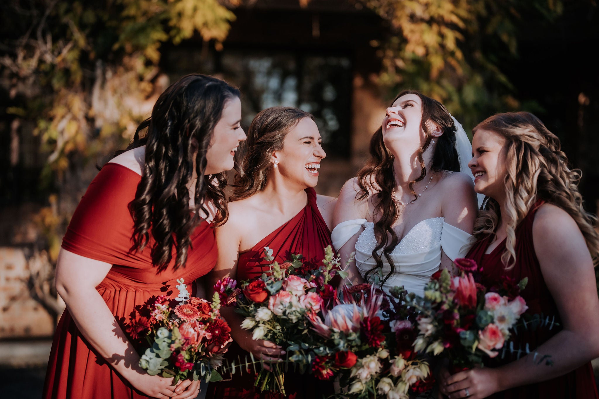 Burgundy Luxe Satin Infinity Gown - The Gown House 