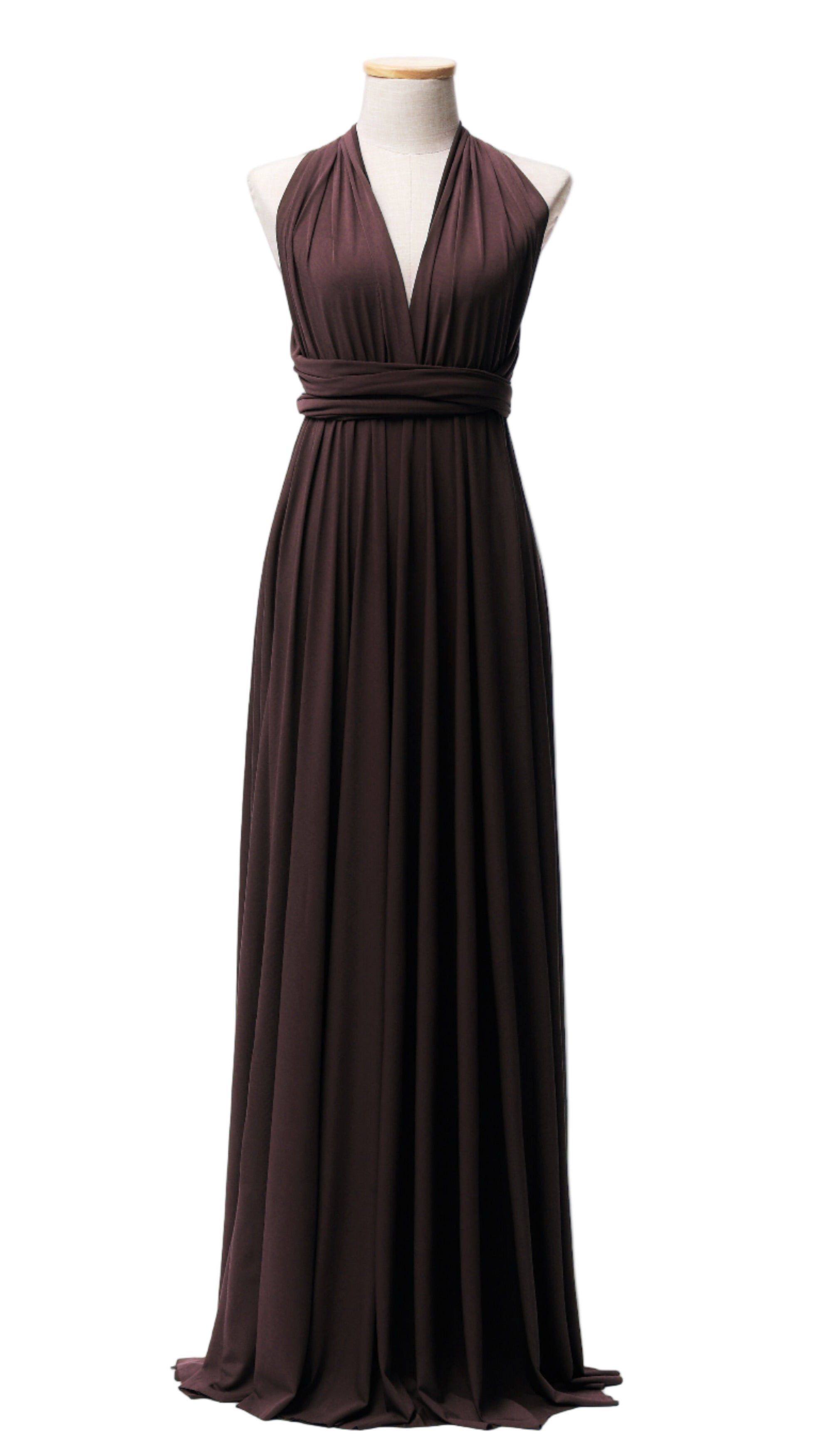 Luxe Satin Infinity Gown in Chocolate