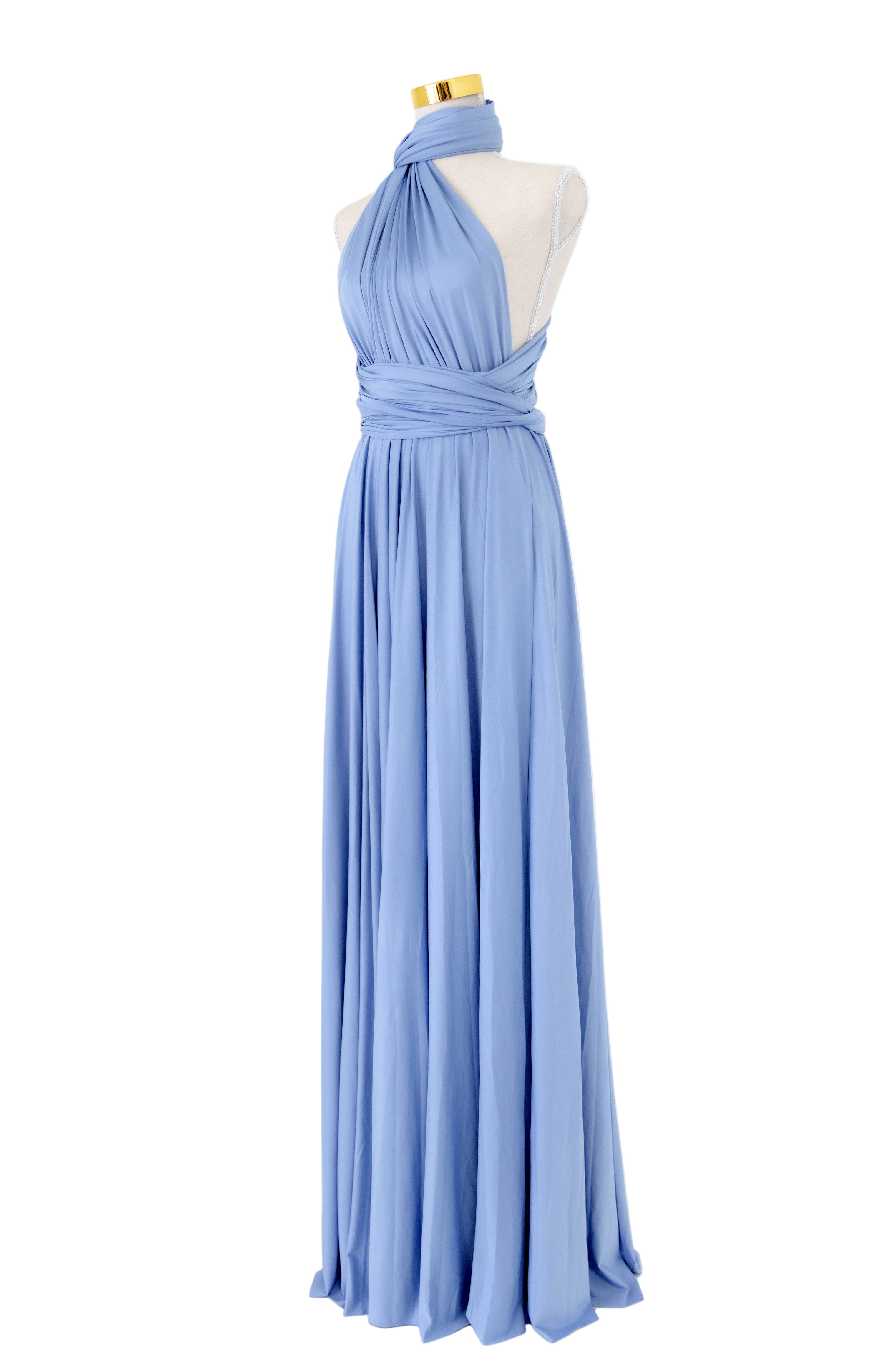 Dusty Blue Classic Infinity Gown - The Gown House 