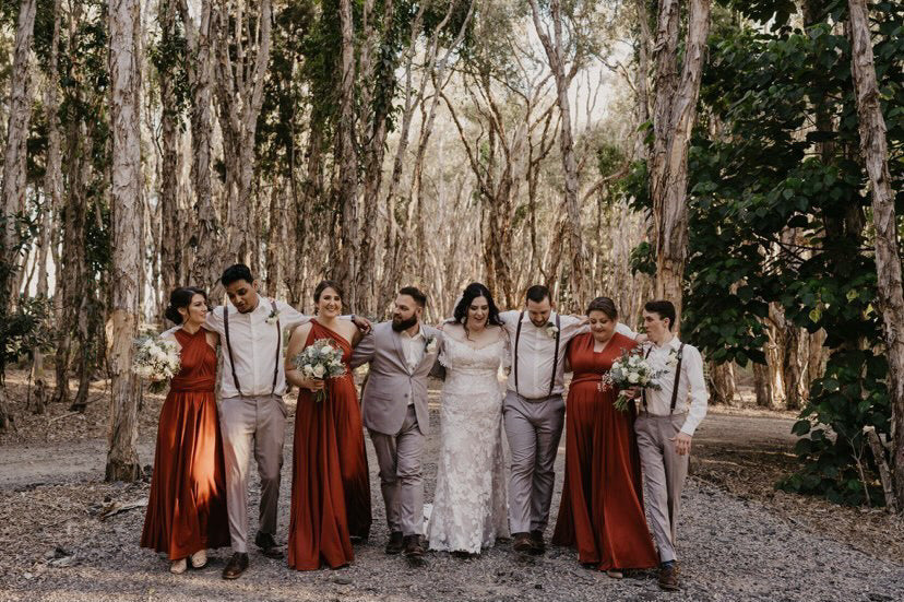 Luxe Satin Infinity Gown in Rust