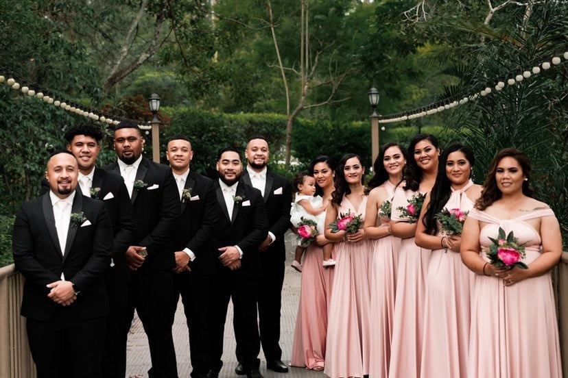 Infinity Multiway Bridesmaid Dresses Australia Blush Pink Luxe Satin Infinity Gown