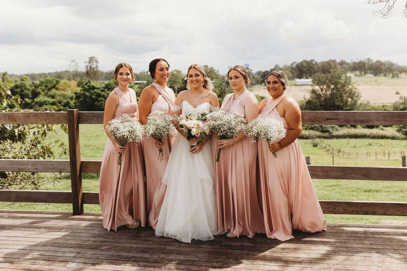 Infinity Multiway Bridesmaid Dresses Australia Blush Pink Luxe Satin Infinity Gown