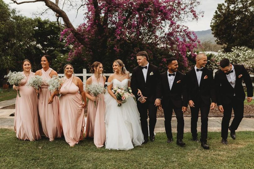 Infinity Multiway Bridesmaid Dresses Australia Blush Pink Luxe Satin Infinity Gown