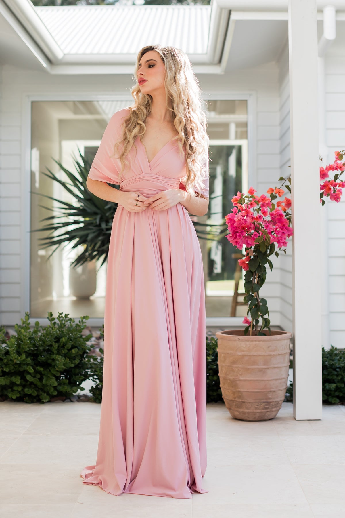Blush Pink Classic Infinity Gown - The Gown House 