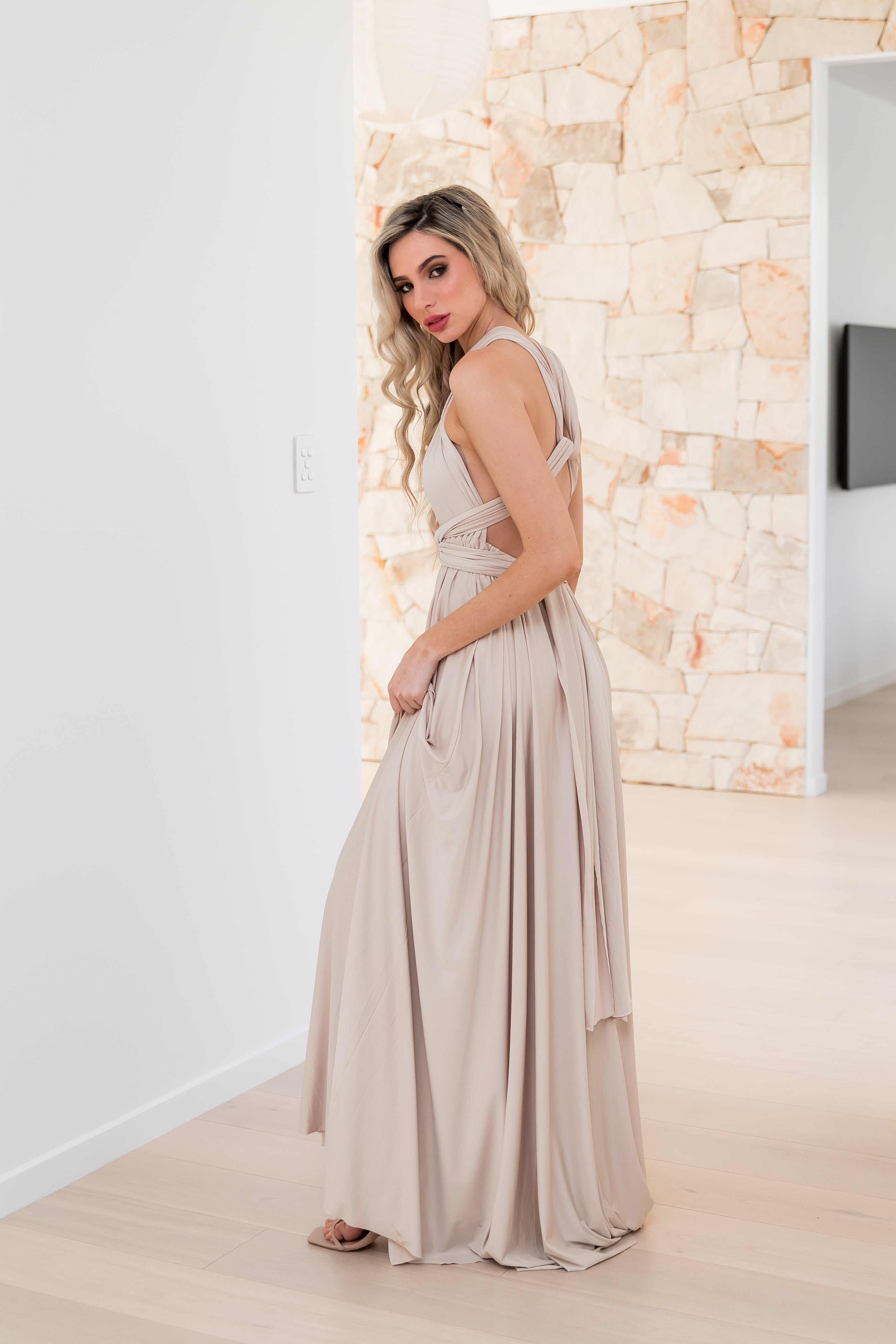 Champagne Classic Infinity Gown PRE ORDER