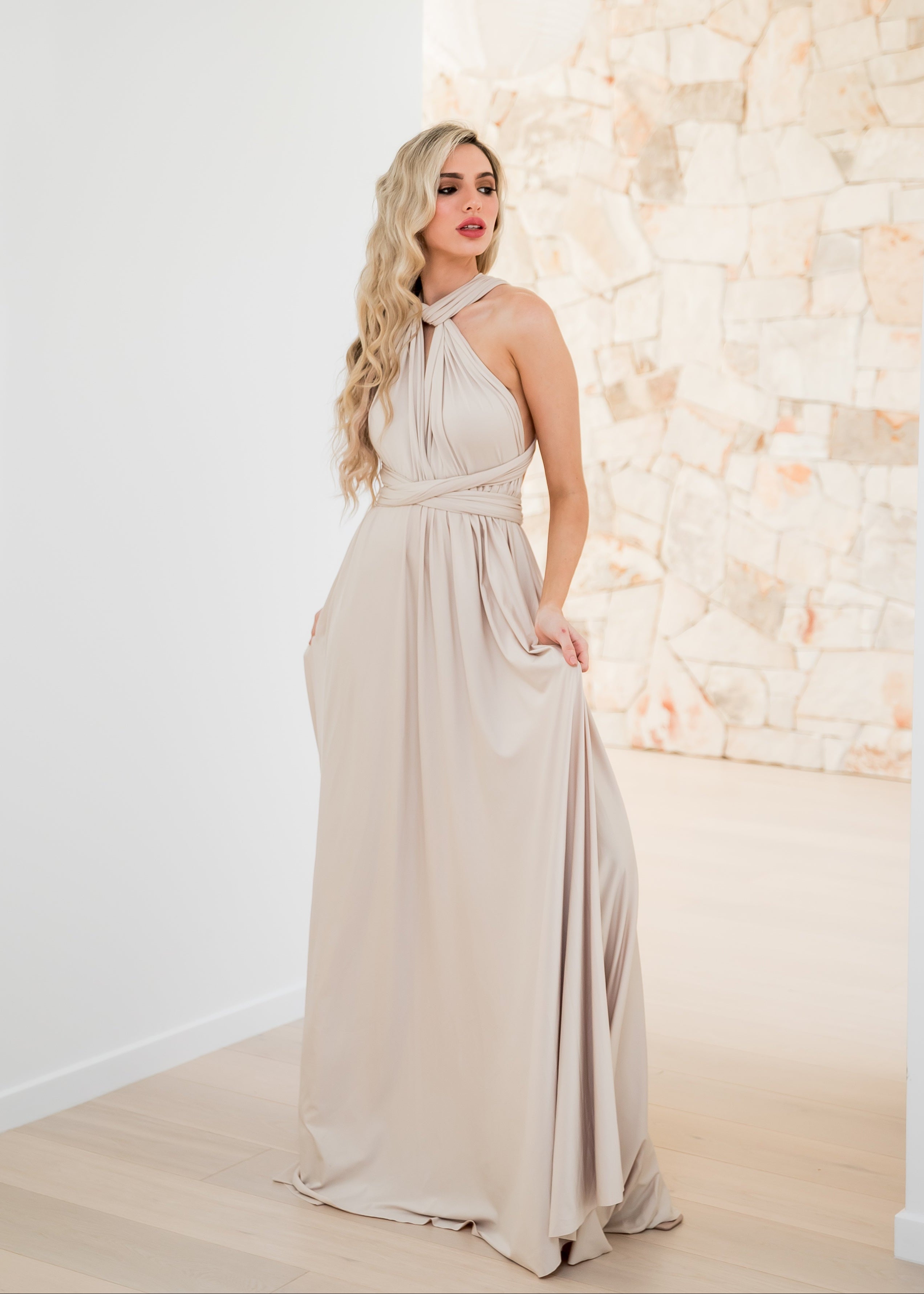 Champagne Classic Infinity Gown PRE ORDER
