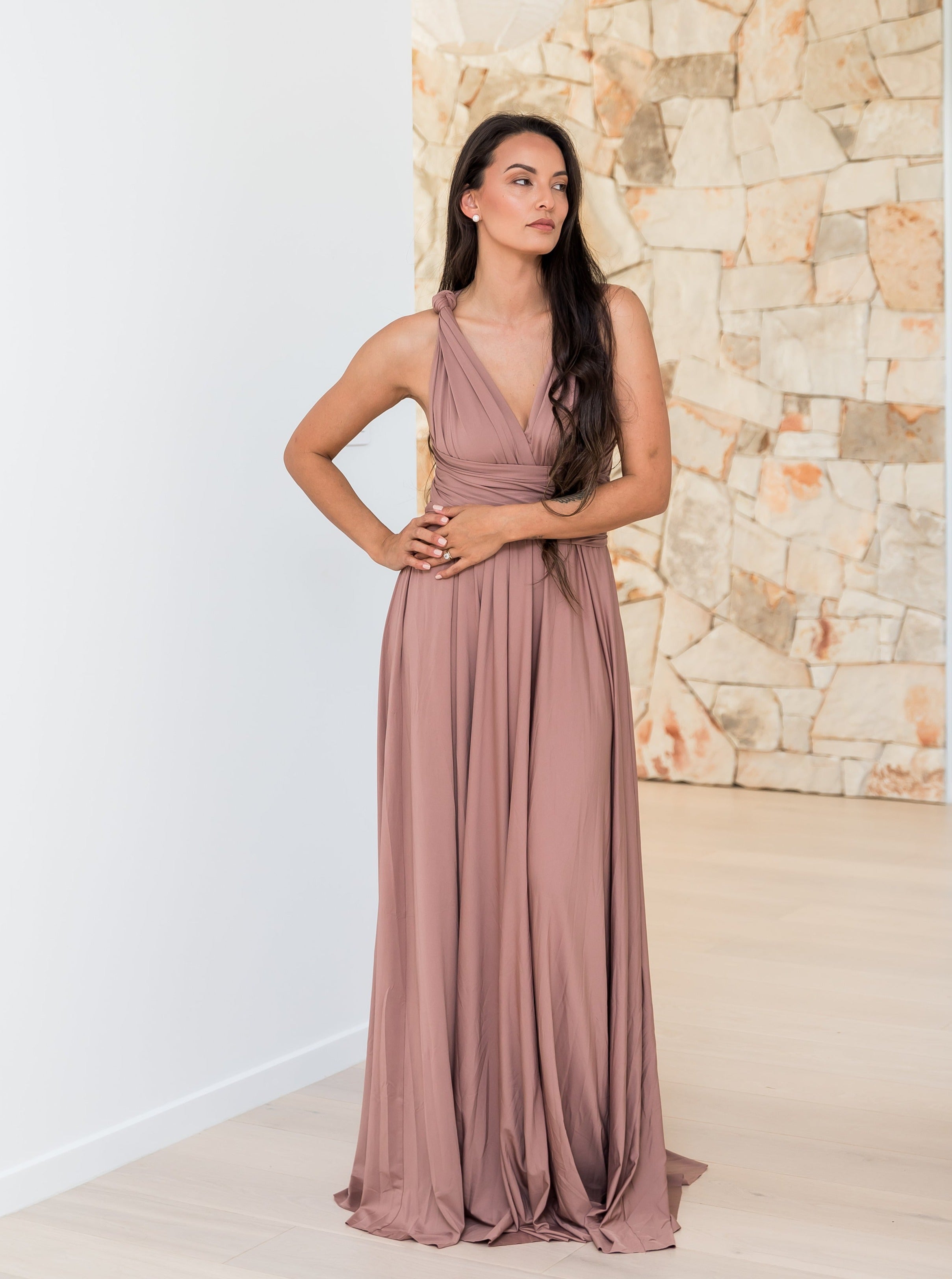 Dusty Orchid Luxe Satin Infinity Gown