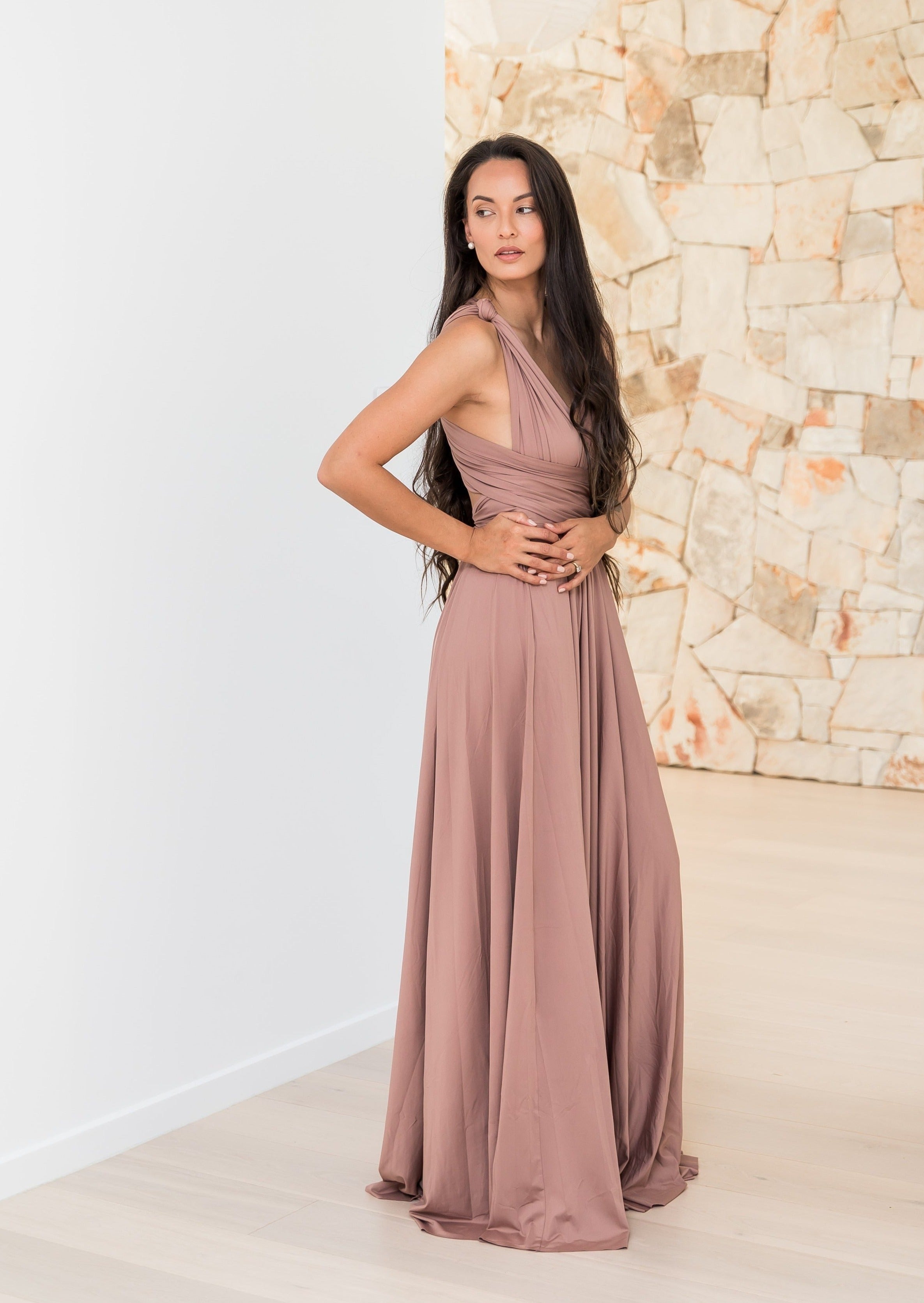 Dusty Orchid Luxe Satin Infinity Gown