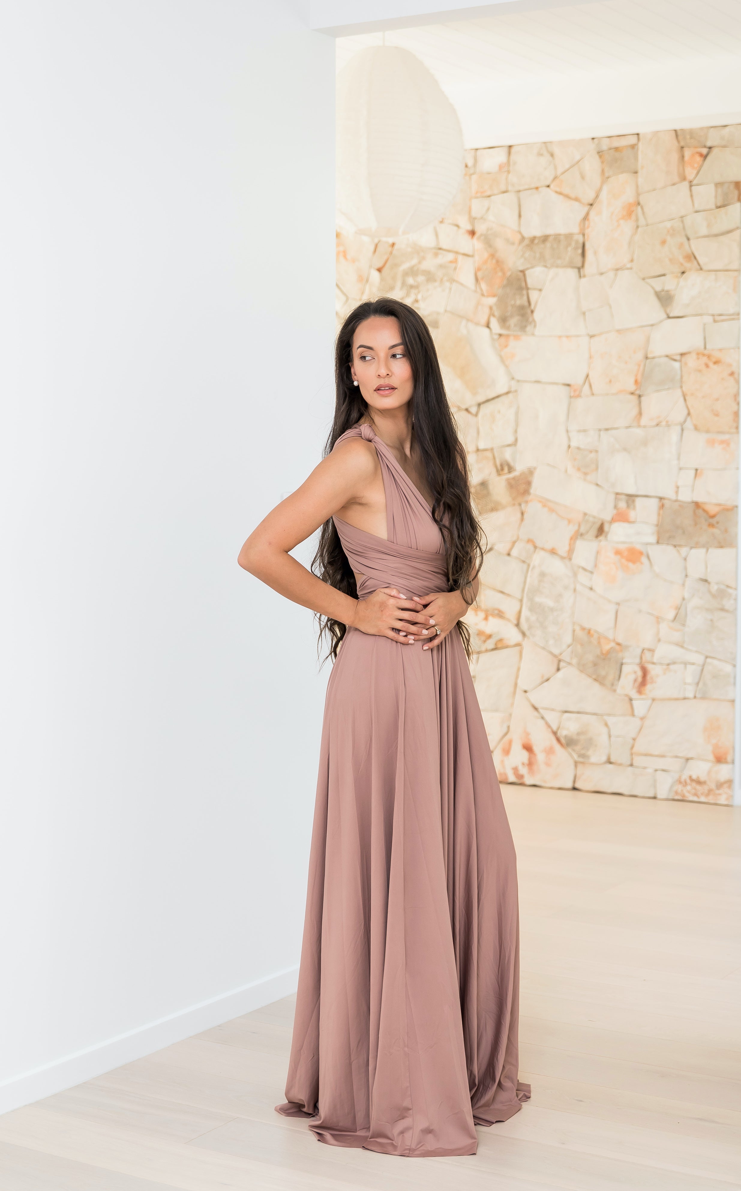 Dusty Orchid Luxe Satin Infinity Gown SALE